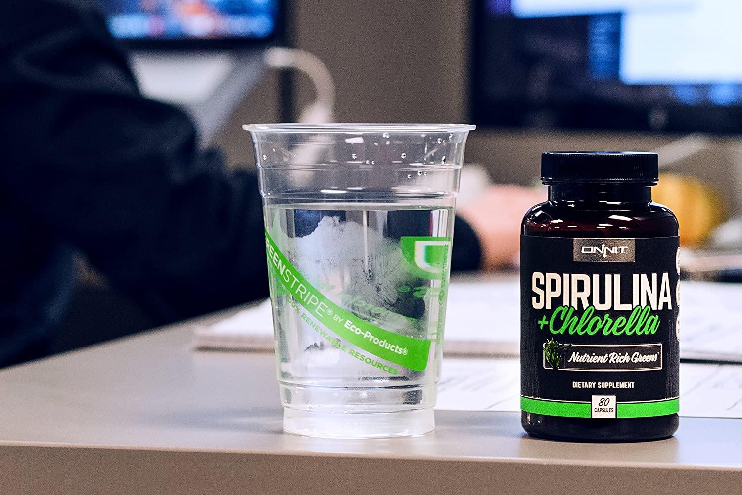 Onnit Spirulina and Chlorella Nutrient Rich Greens Supplement (80ct)