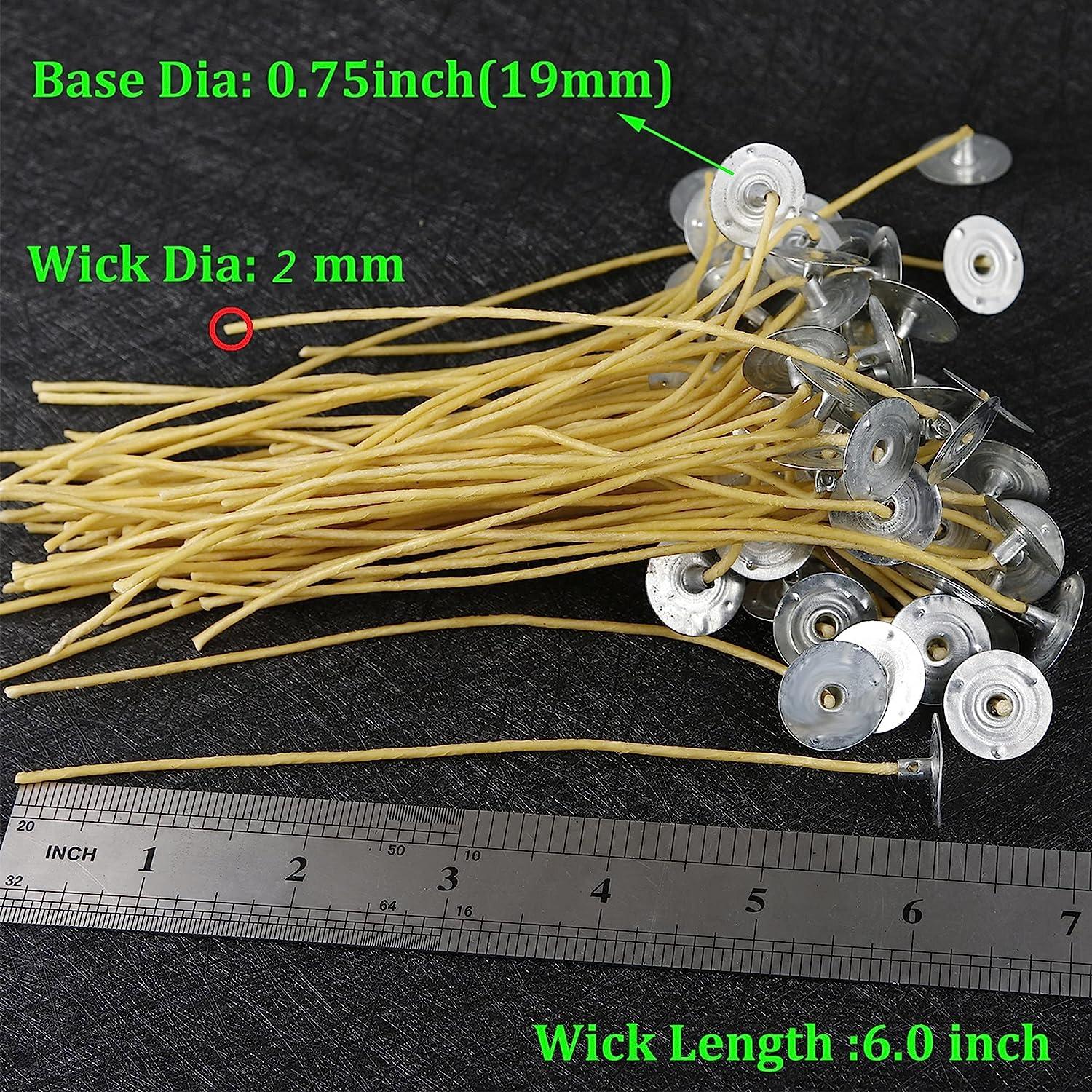 Candle Wicks, Low Smoke and Natural 6 Pre-Waxed & 100% Natural Cotton Core, for Candle Making, Candle Making - 6/15cm Long(100 Pieces)