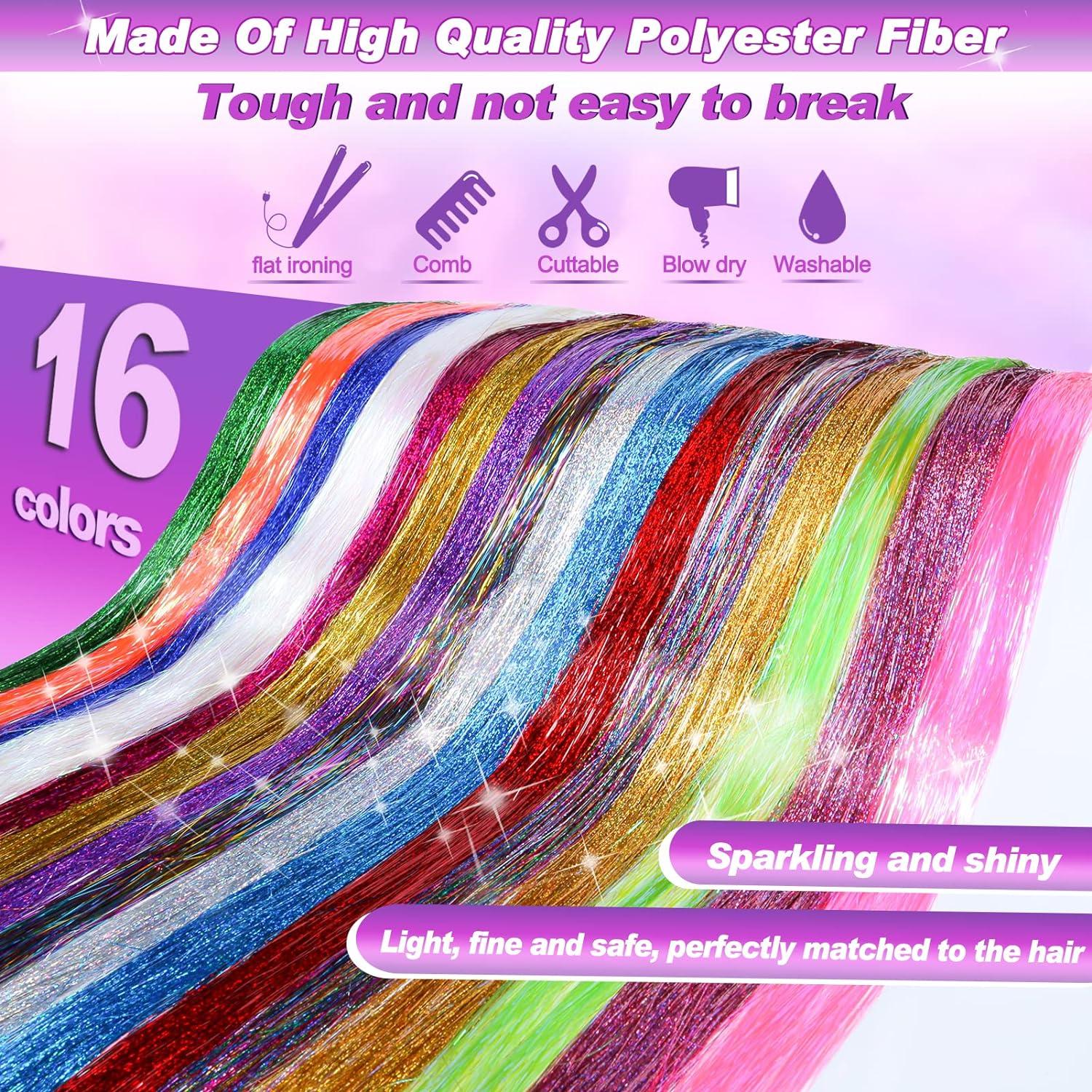 Hair Tinsel Kit Fairy Hair Tinsel Kit 16 Colors 3200 strands 47