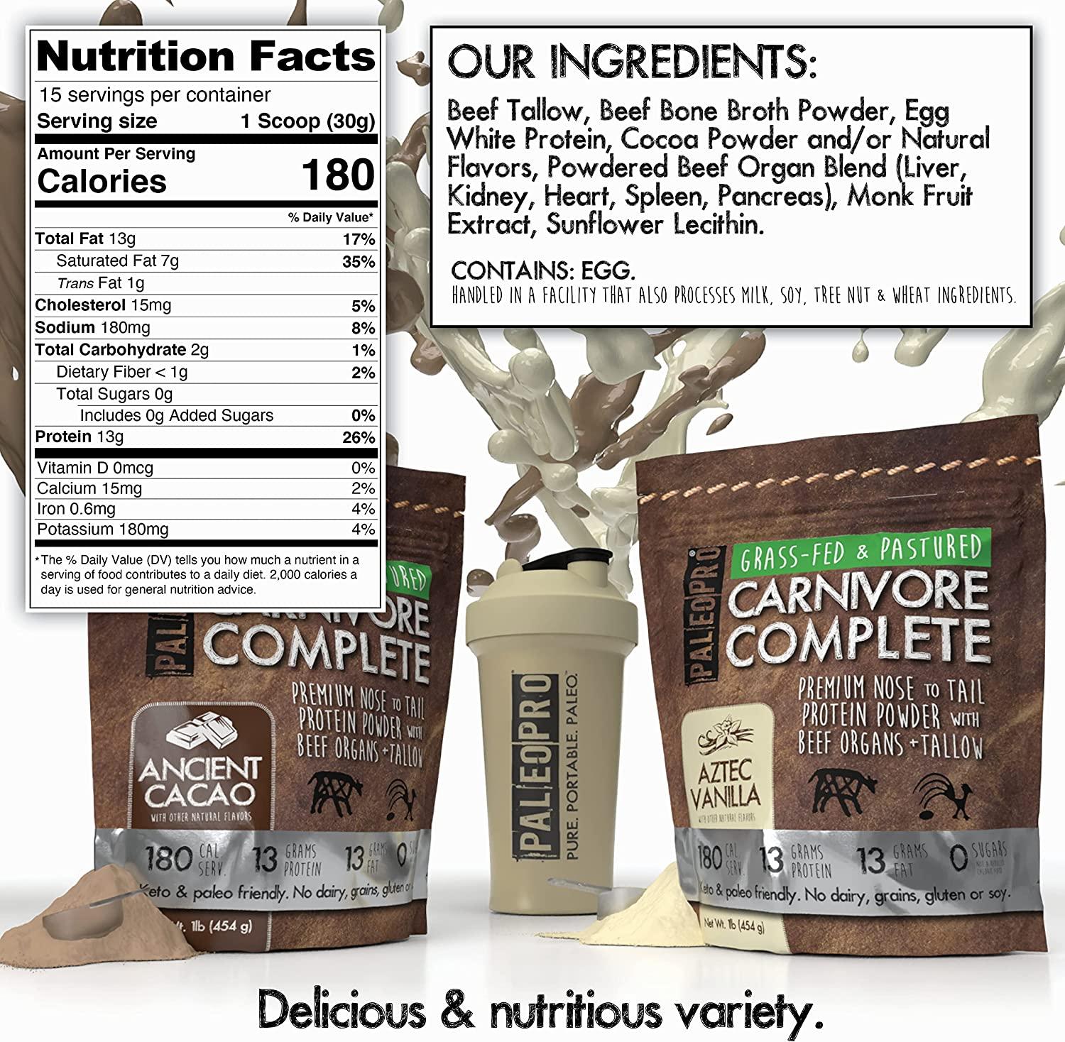PaleoPro Carnivore Complete Aztec Vanilla Pastured Protein with Grass