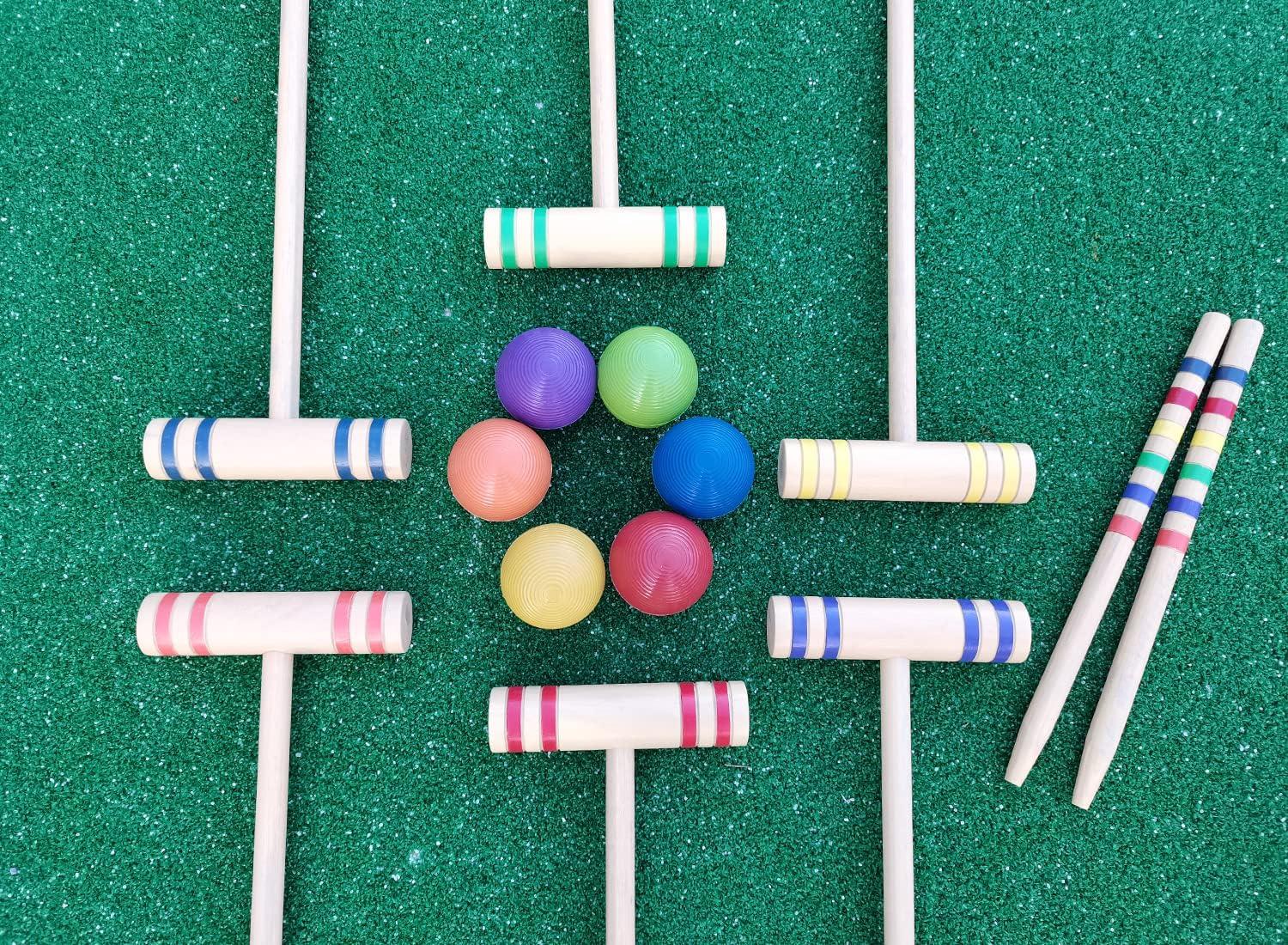 Yard Games Premium Outdoor Colored Lawn Croquet Game Set With 6 Player Mallets, Easy Backyard, Beach, Or Park Summer Game For All Ages & Skill Levels - View #7