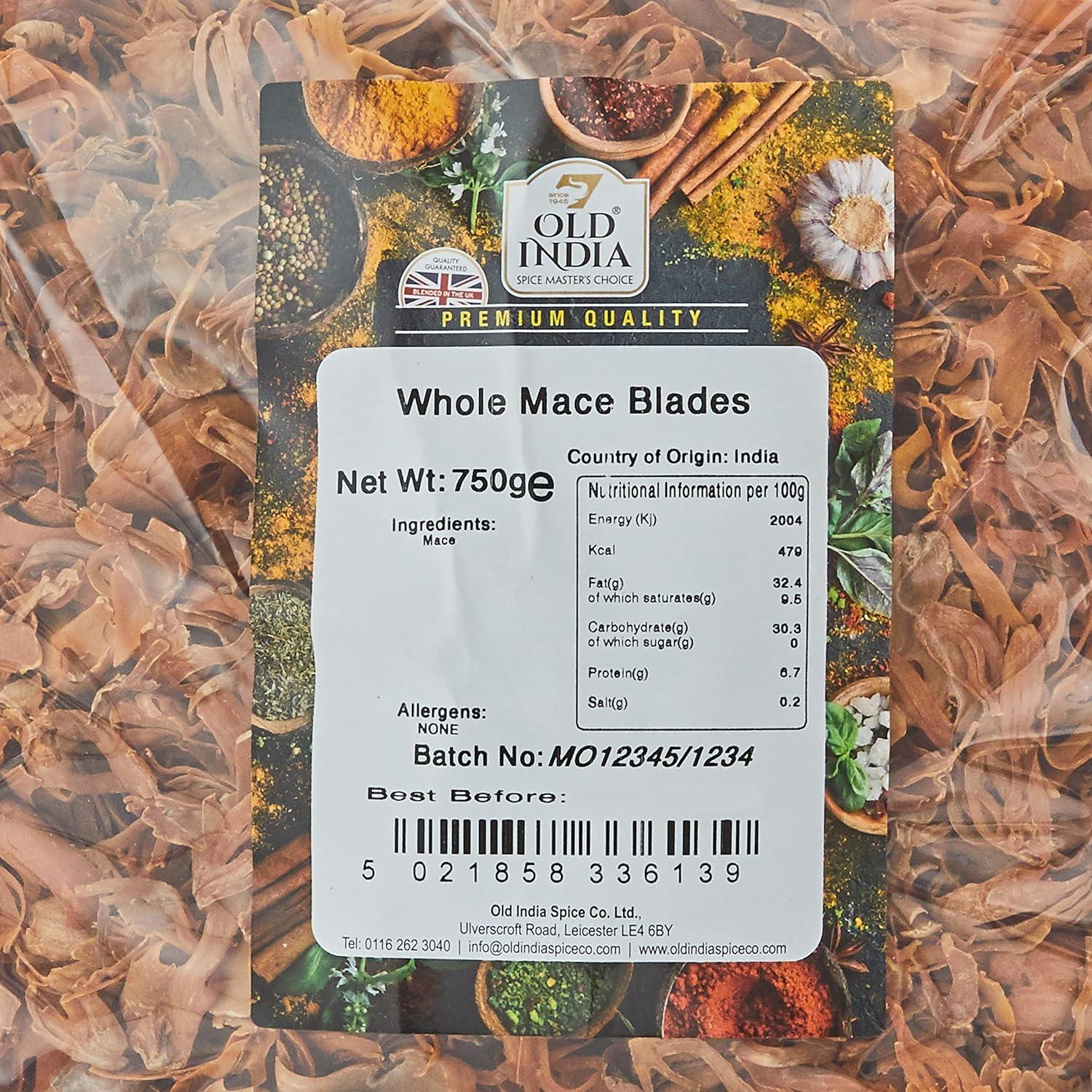 Old India Whole Mace Blades 750 g 750g
