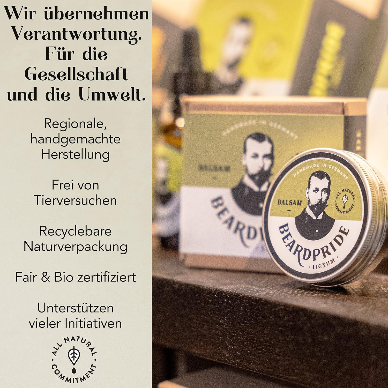 BEARDPRIDE Beard Balm For Men - Fruity - The Original Barbershop Beard Balm - Handmade In Germany - Natural Beard Balm Based On Shea Butter And