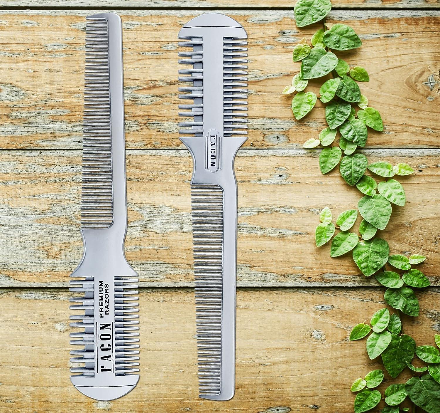 Facn Professional Hair Razor Comb with 10 Replacement Blades Cutting