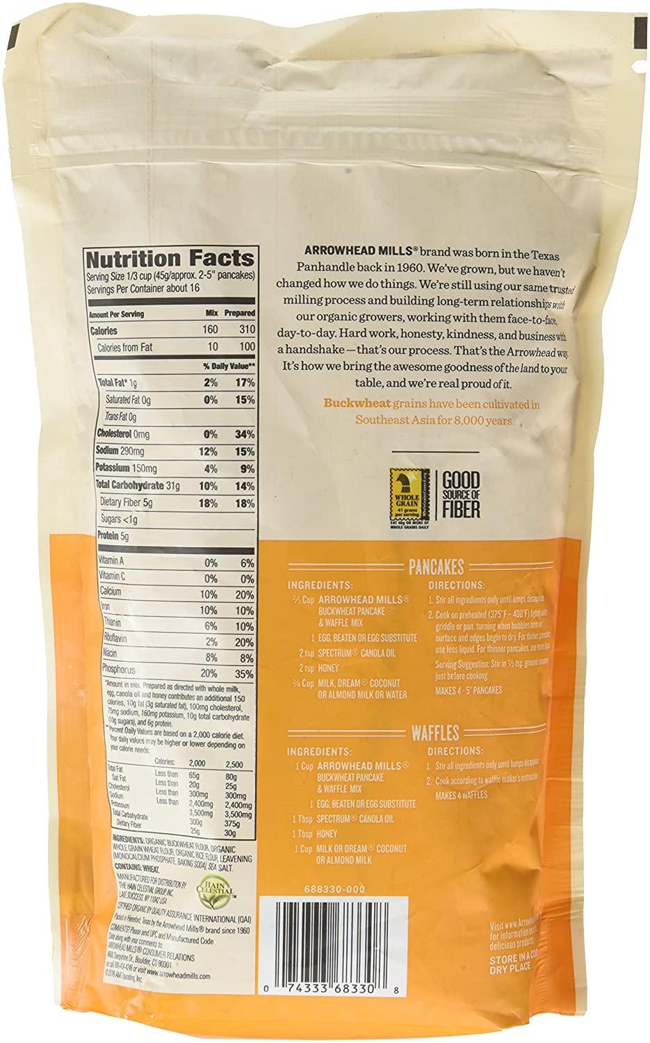 Arrowhead Mills Organic Buckwheat Pancake & Waffle Mix 1.6 lbs (737 g)