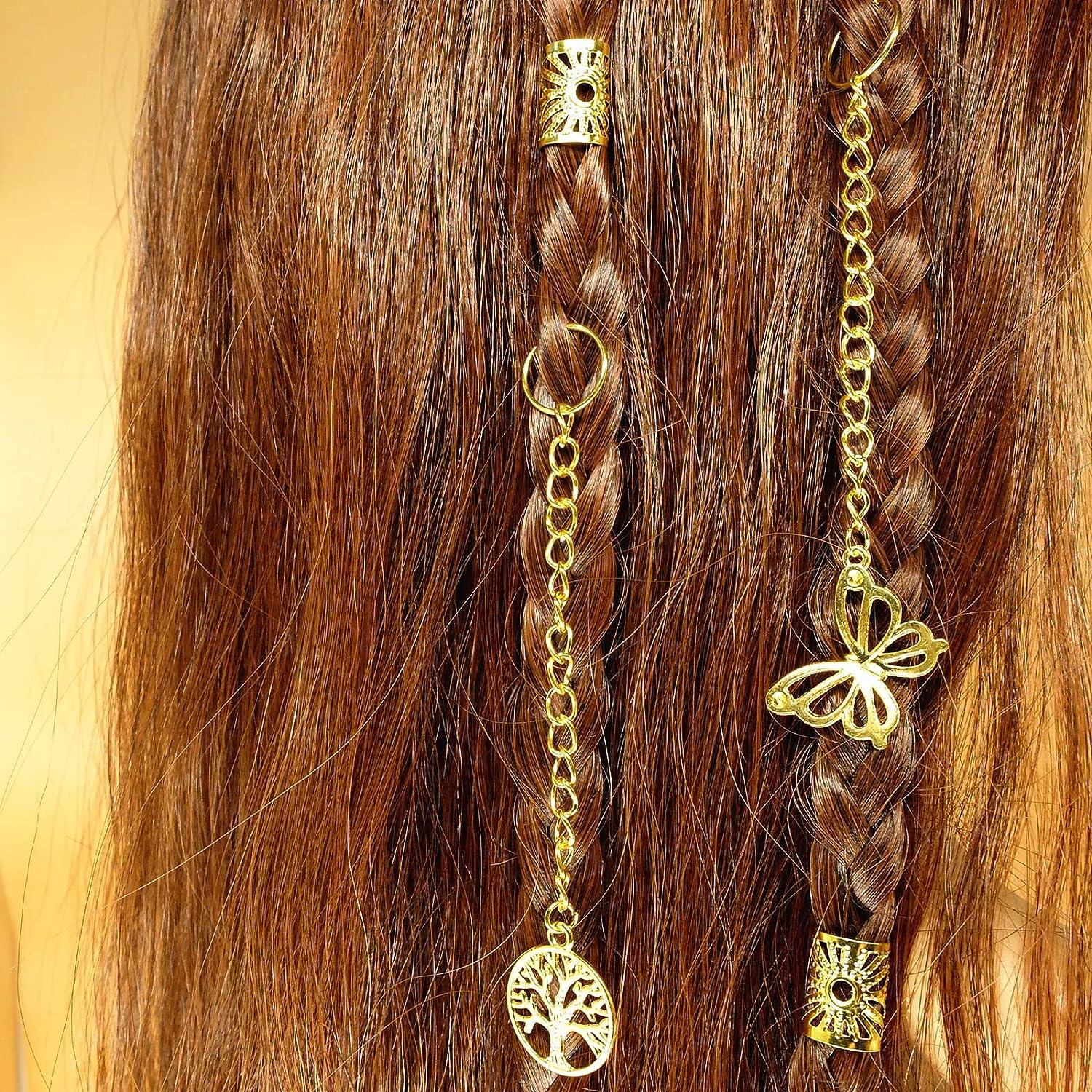 64 Pieces Dreadlocks Loc Hair Jewelry for Women Braids Hair