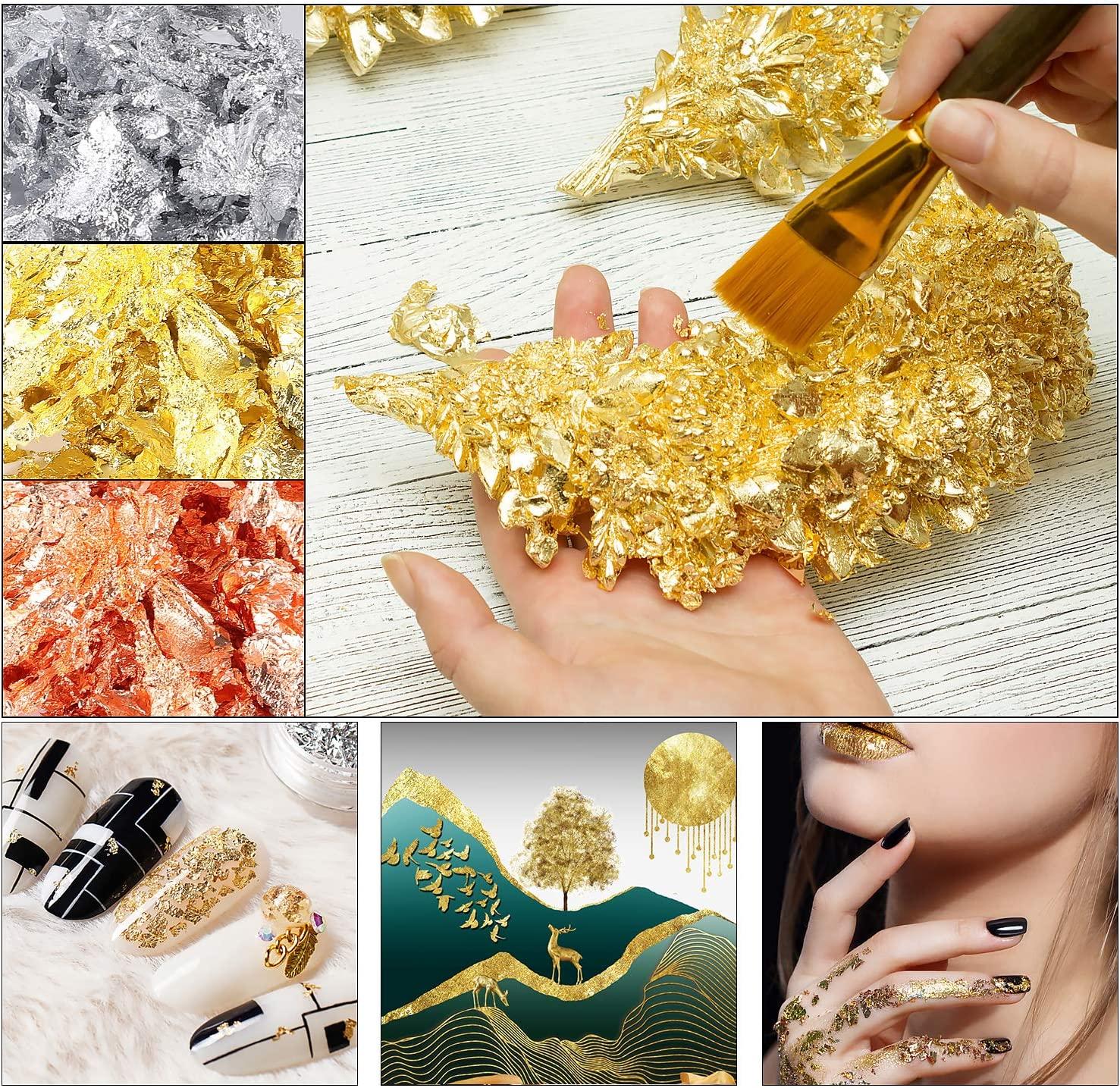 Gold Foil Flakes, 10g Metal Leaf For Nail Art, Painting, Crafts, Slime And  Resin Jewelry Making, Diy Craft Supplies