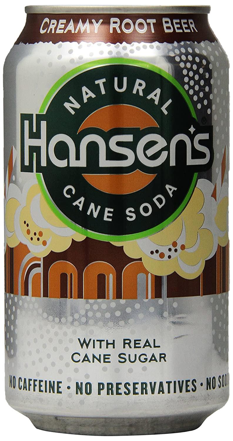 Hansen's Creamy Rootbeer 12 Fl Oz 6 Pack Refreshing Soda