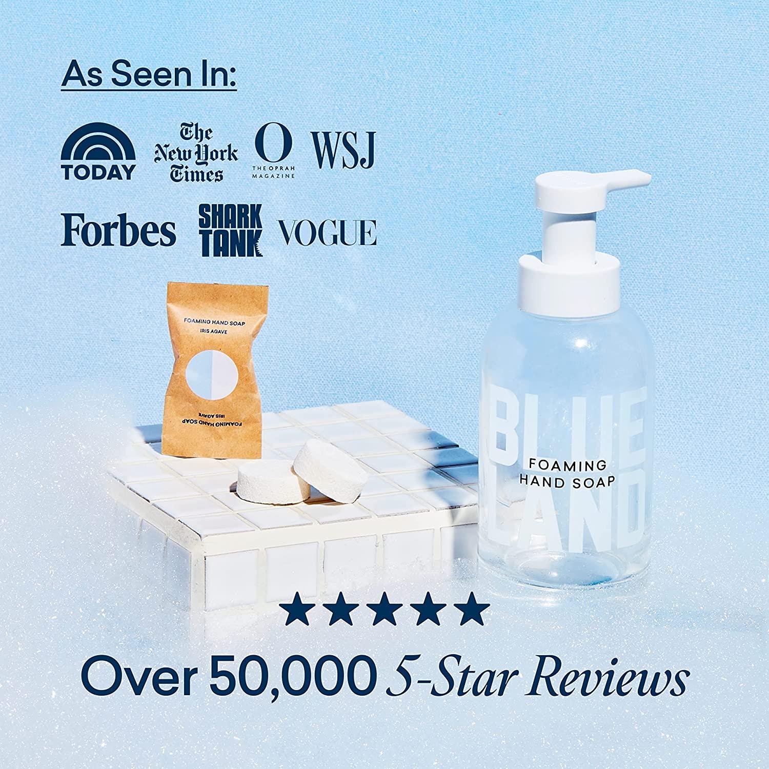 BLUELAND Hand Soap Starter Set 1 Refillable Glass Foaming Hand Soap