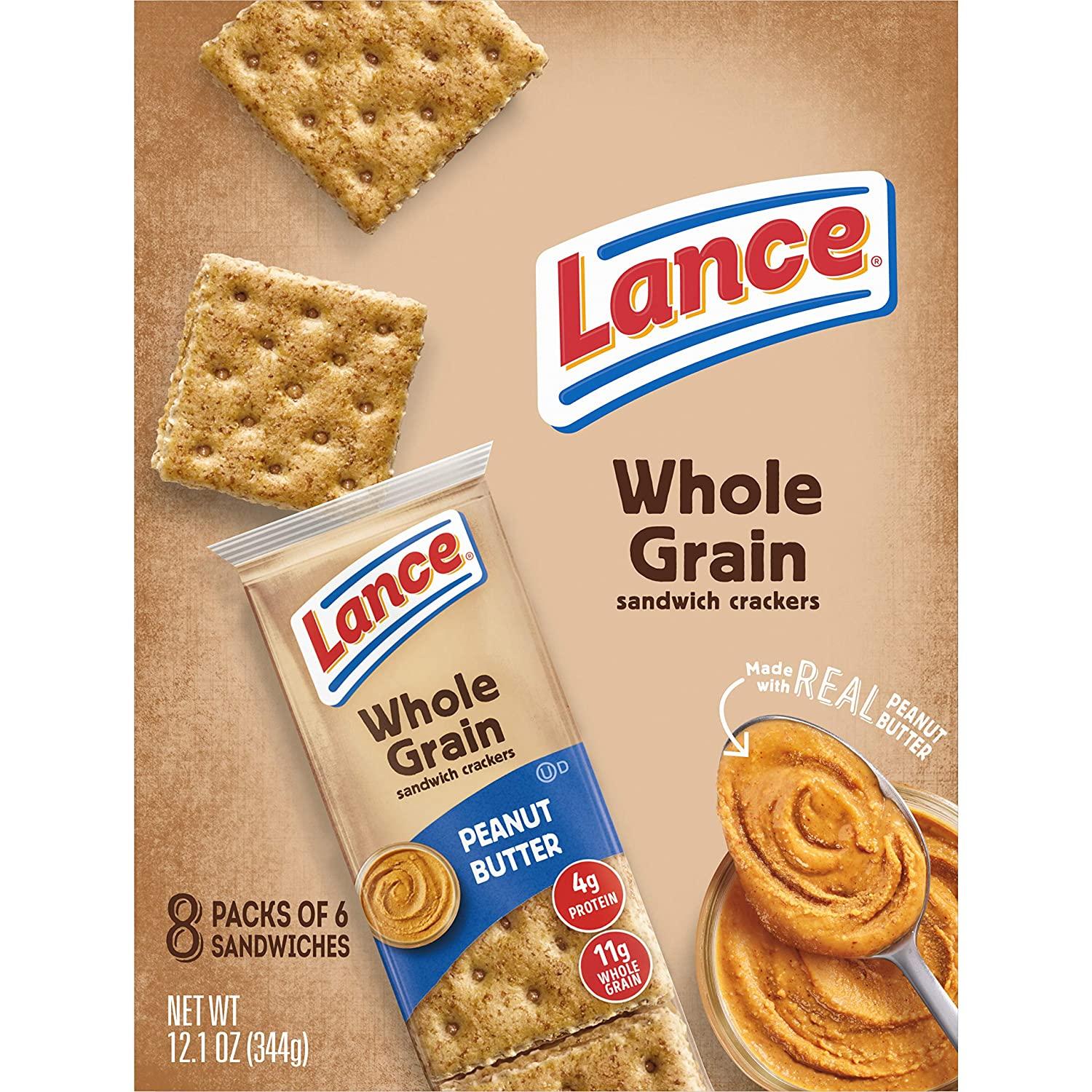 Lance Whole Grain Peanut Butter Sandwich Crackers 8 Ct Box