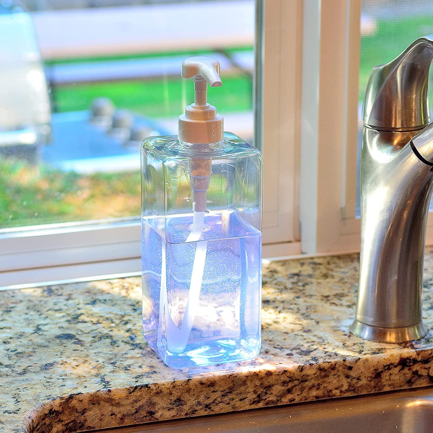 Youngever 3 Pack Pump Bottles for Shampoo 32 Ounce (1 Liter), Square