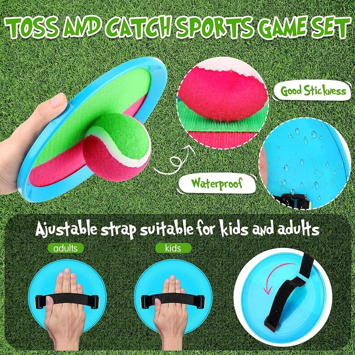 Vinsot Kids Toys Toss and Catch Game Set 40 Paddles 20 Balls Beach Game  Outdoor Ball Sports Games Toss and Catch Ball Set with Paddles Ball Nylon Catch  Toys for Kids Adult