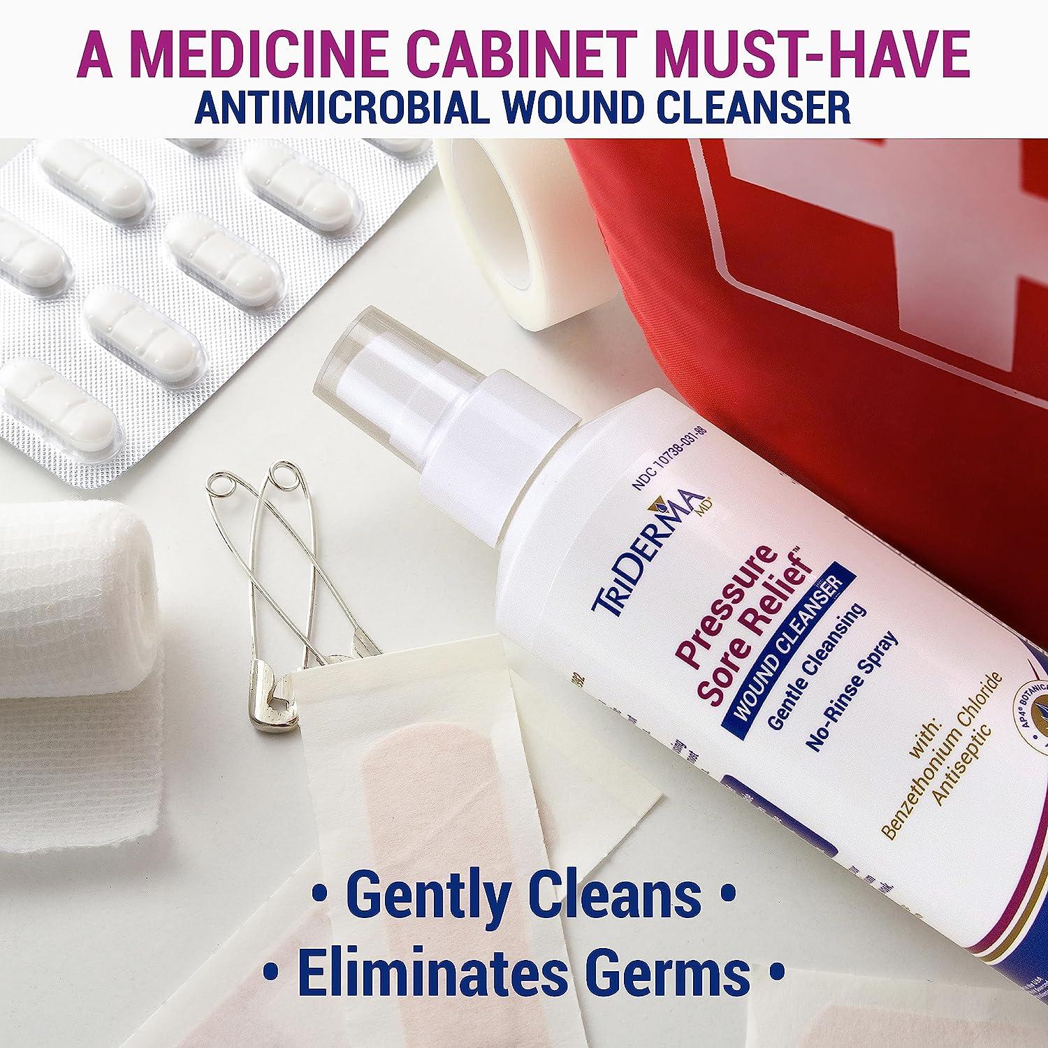 TriDerma Pressure Sore Relief Wound Cleanser 8.2 oz Spray Gentle