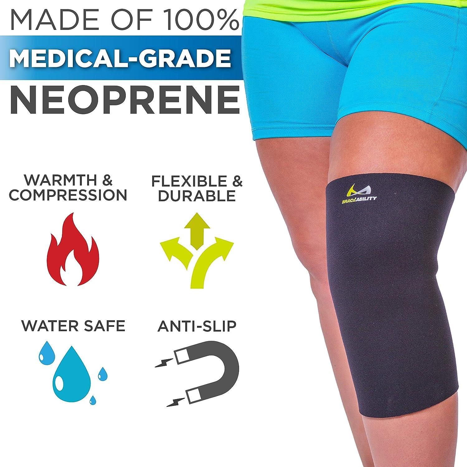 BraceAbility Plus Size Neoprene Knee Sleeve - Compression Support Brace for Bariatric  Women or Men with Arthritis Joint Pain Fitting Overweight to Obese Thighs  and Legs (6XL) 6X-Large