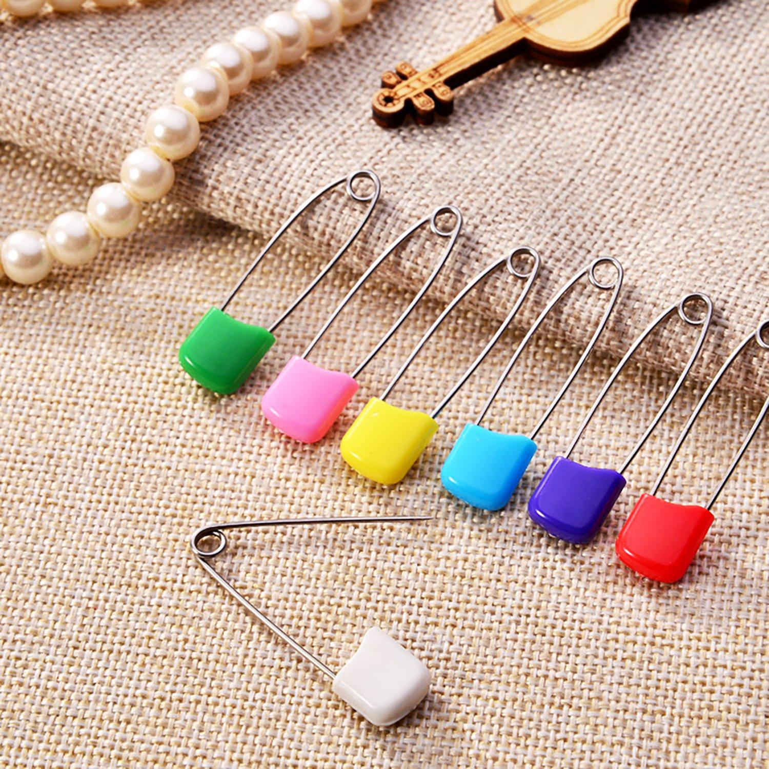 Diaper Pins, Assorted Color Nappy Safety Pins Hold Clip Locking Cloth