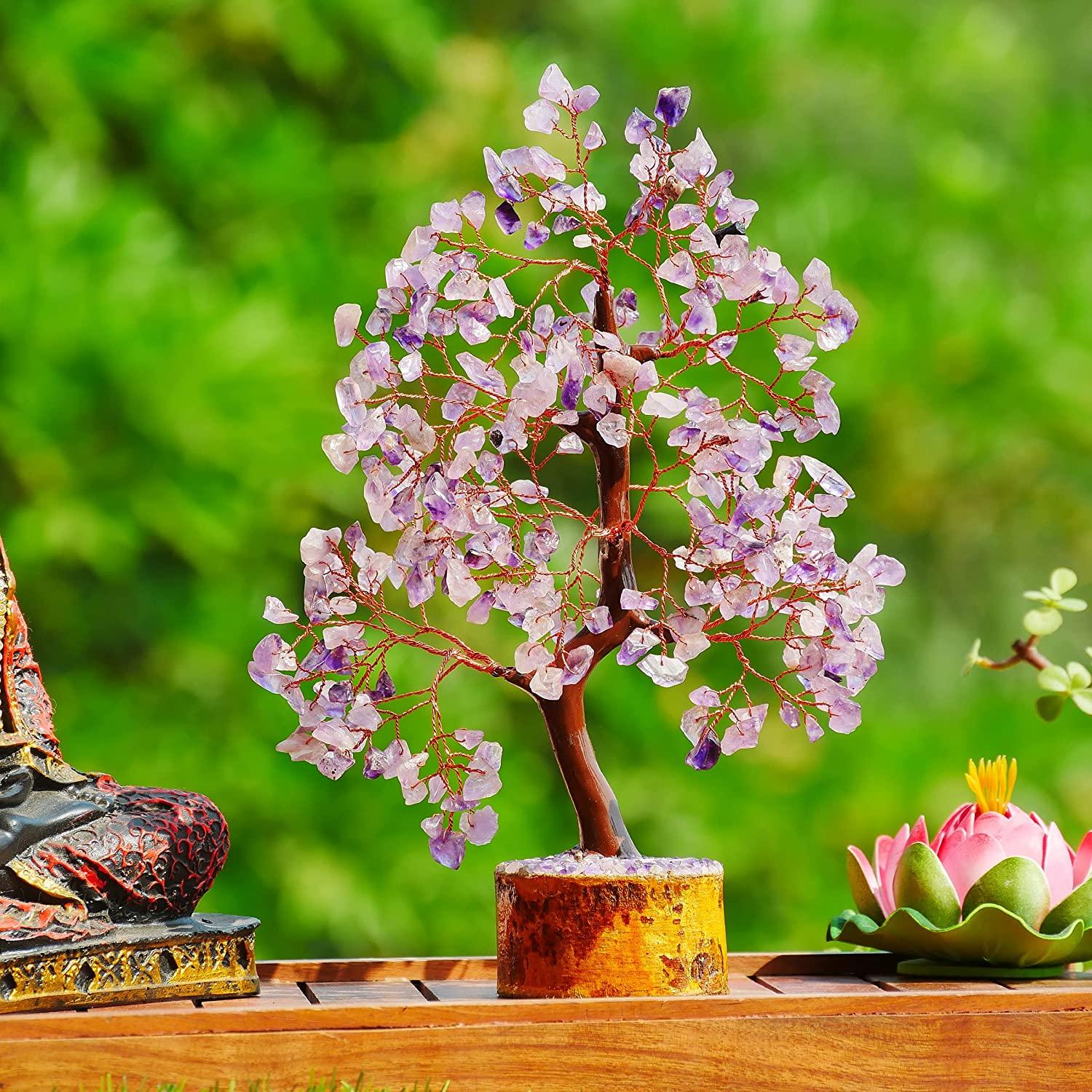  Amethyst Chakra Tree of Life - Crystal Tree for Positive  Energy, Feng Shui Decor - Handmade Gemstone Tree, Good Luck Money Bonsai,  Purple Healing Crystals, Meditation Stone, Spiritual Mystical Gift 