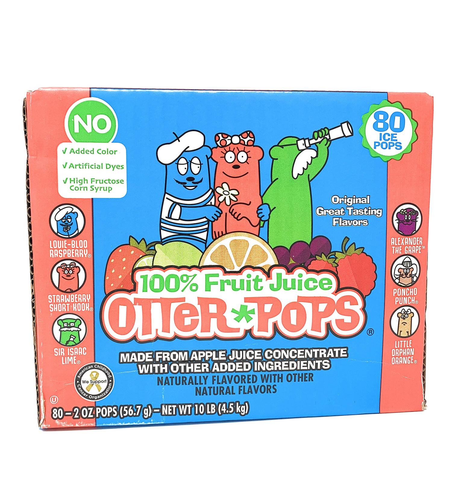 Otter Pops Juice 2 oz 80Count Refreshing Frozen Treats for Sale