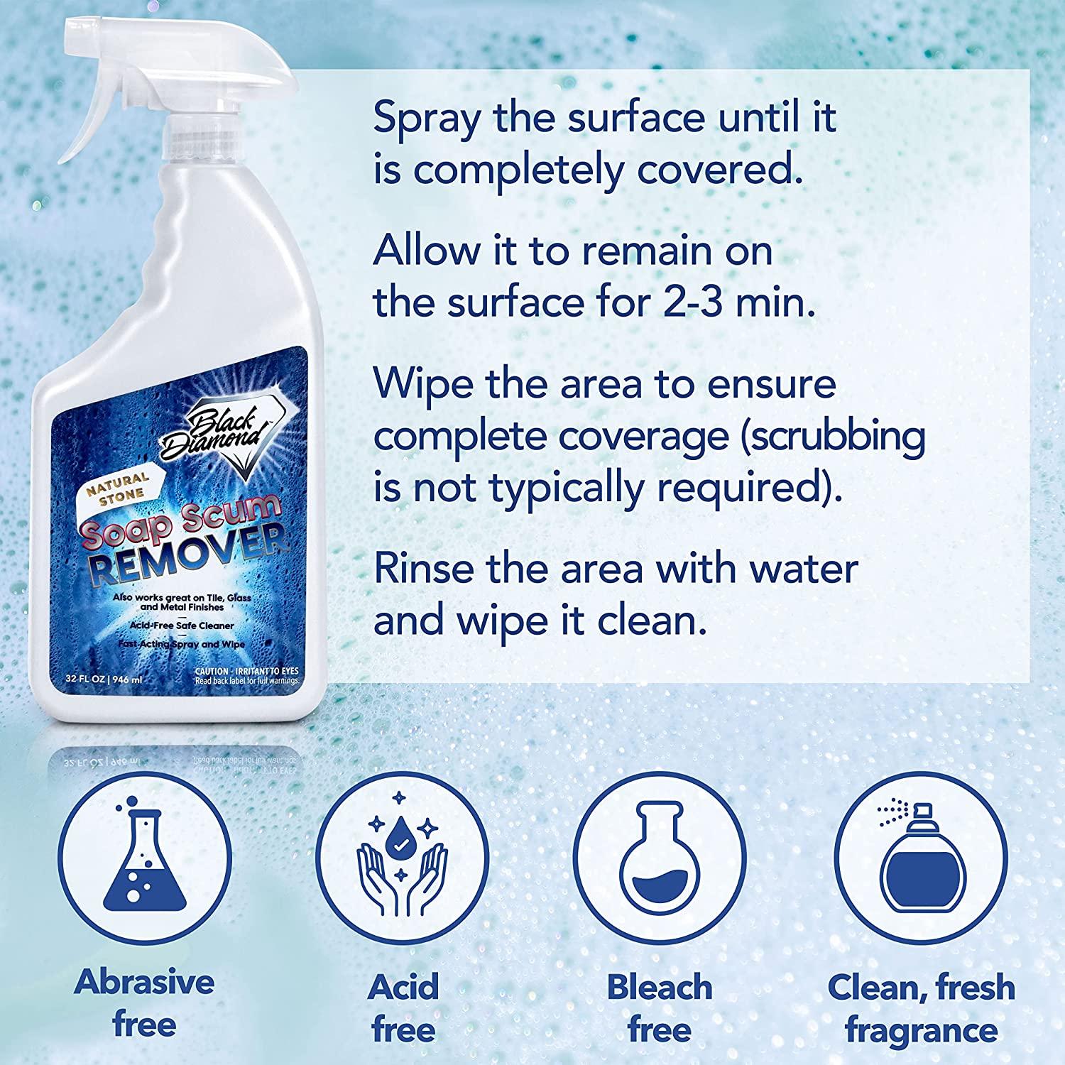 Natural Stone Shower Soap Scum Remover Spray for Cleaning, Bathtubs