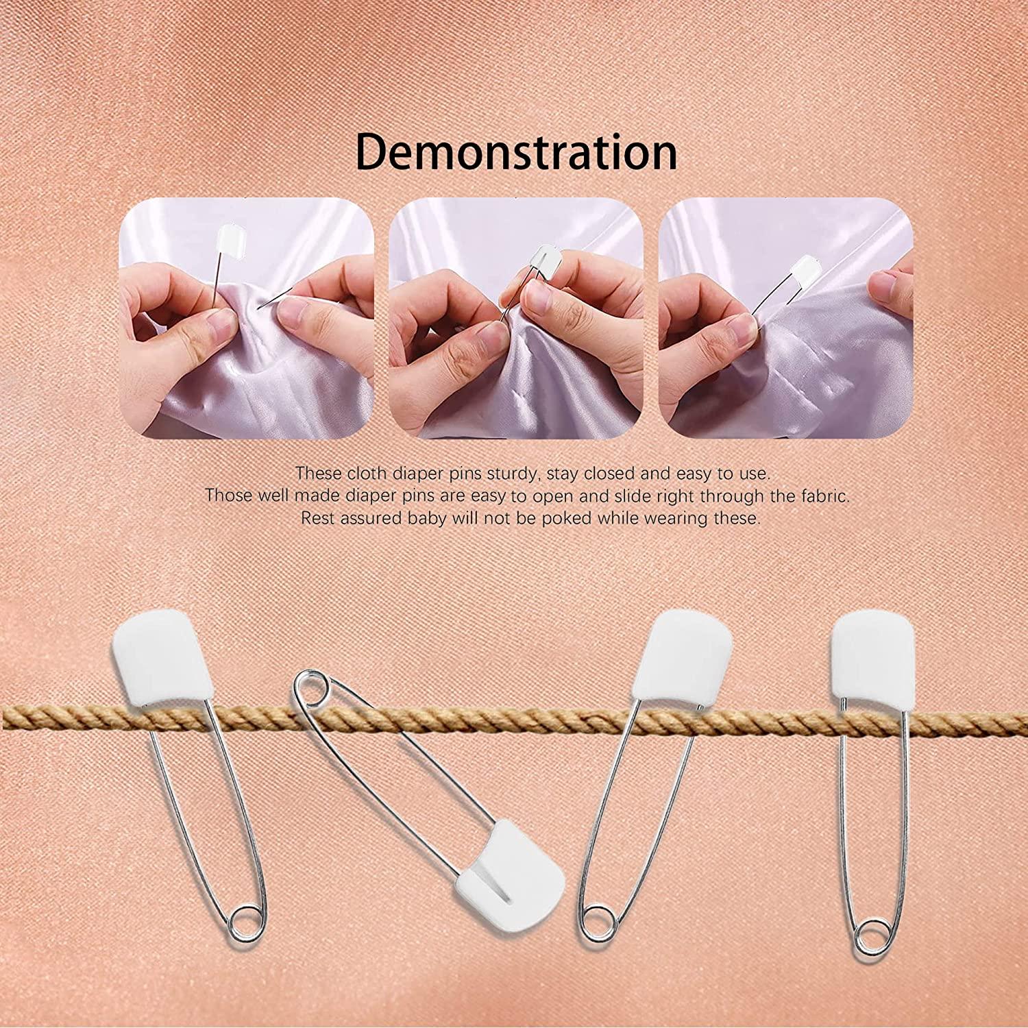 Lxnoap 10 pcs Cloth Diaper Pins Stainless Steel Traditional Safety