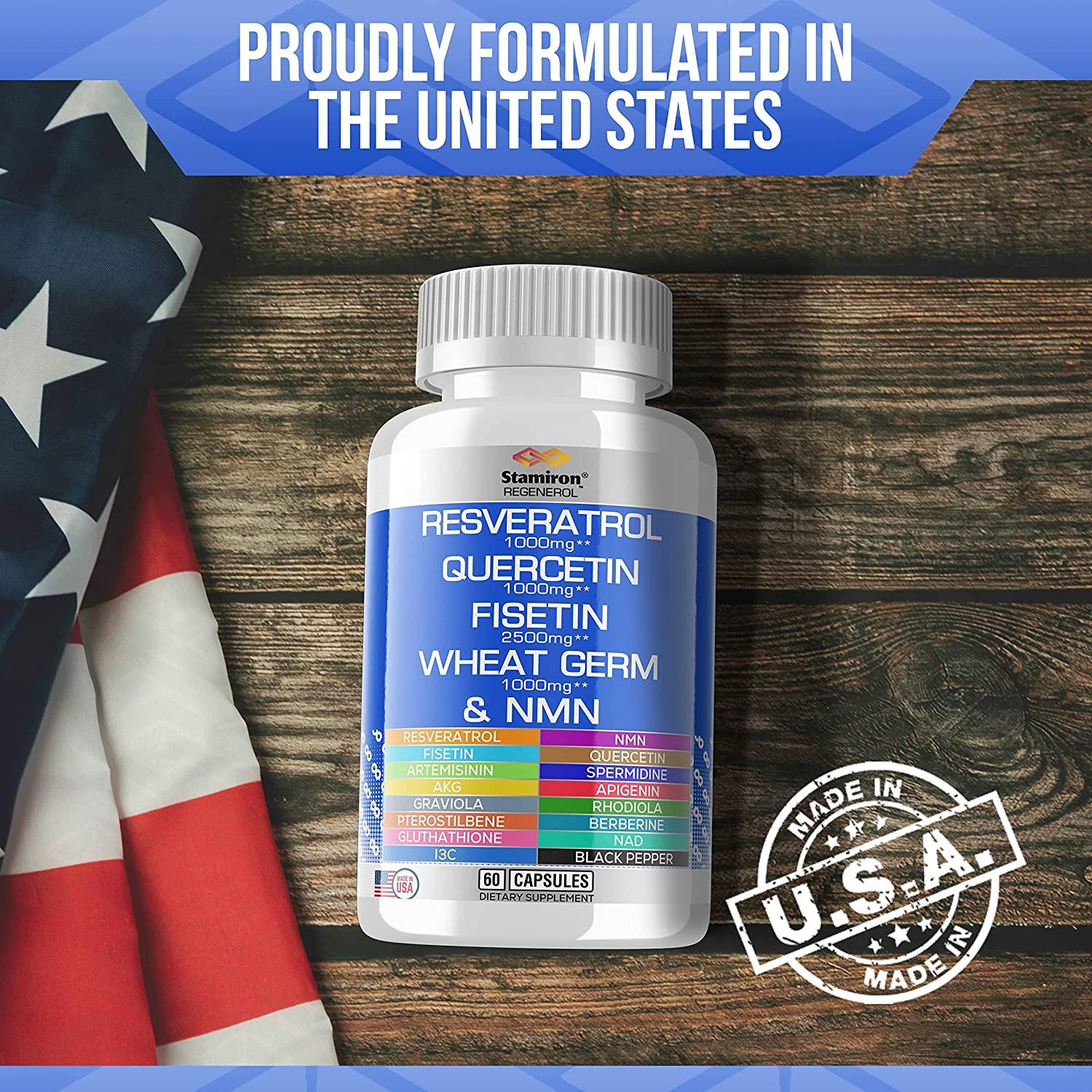 Premium Resveratrol, Fisetin, Quercetin, Spermidine, NMN Supplement