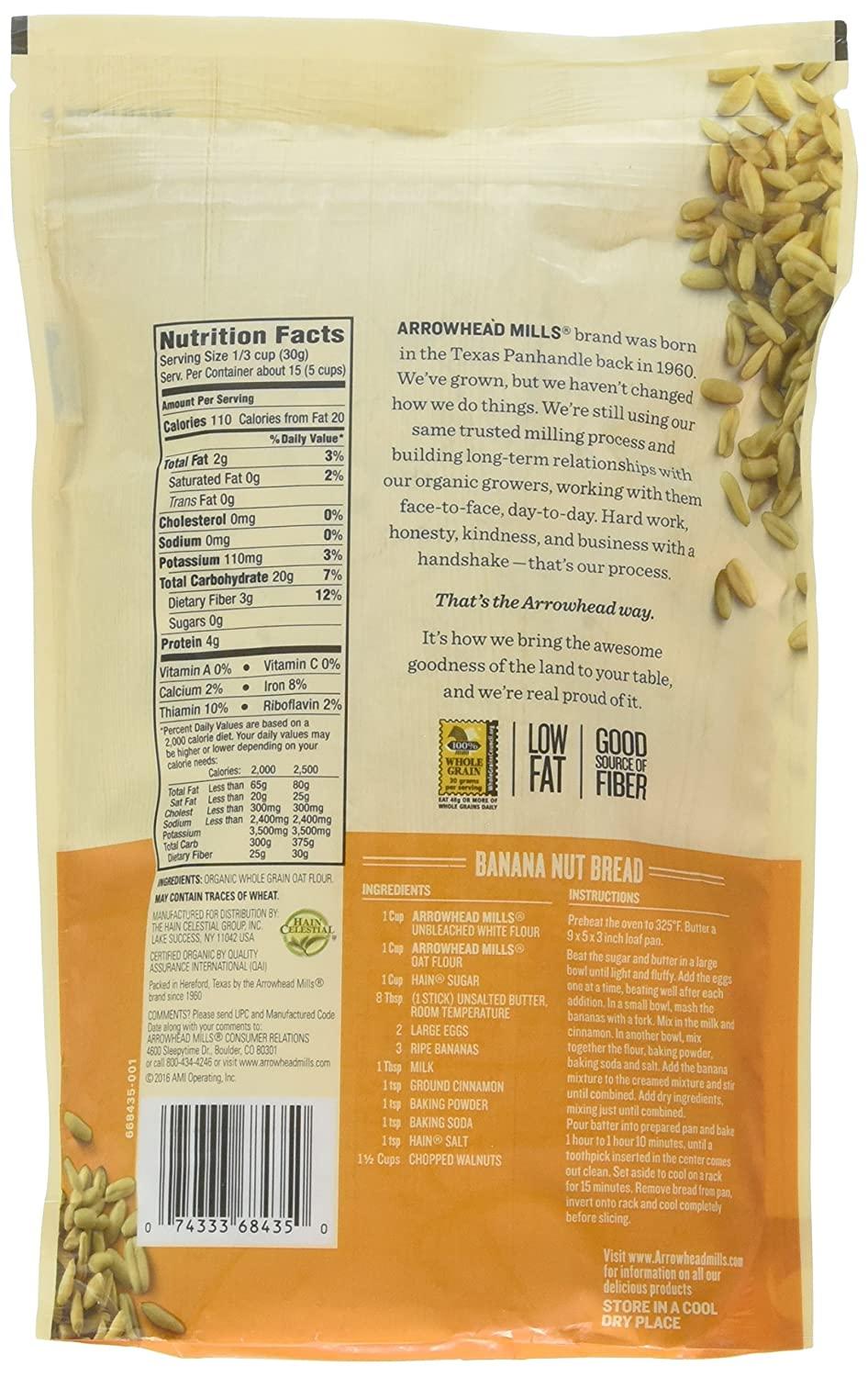 Buy Arrowhead Mills Organic Oat Flour 16 oz GlutenFree & NutrientRich