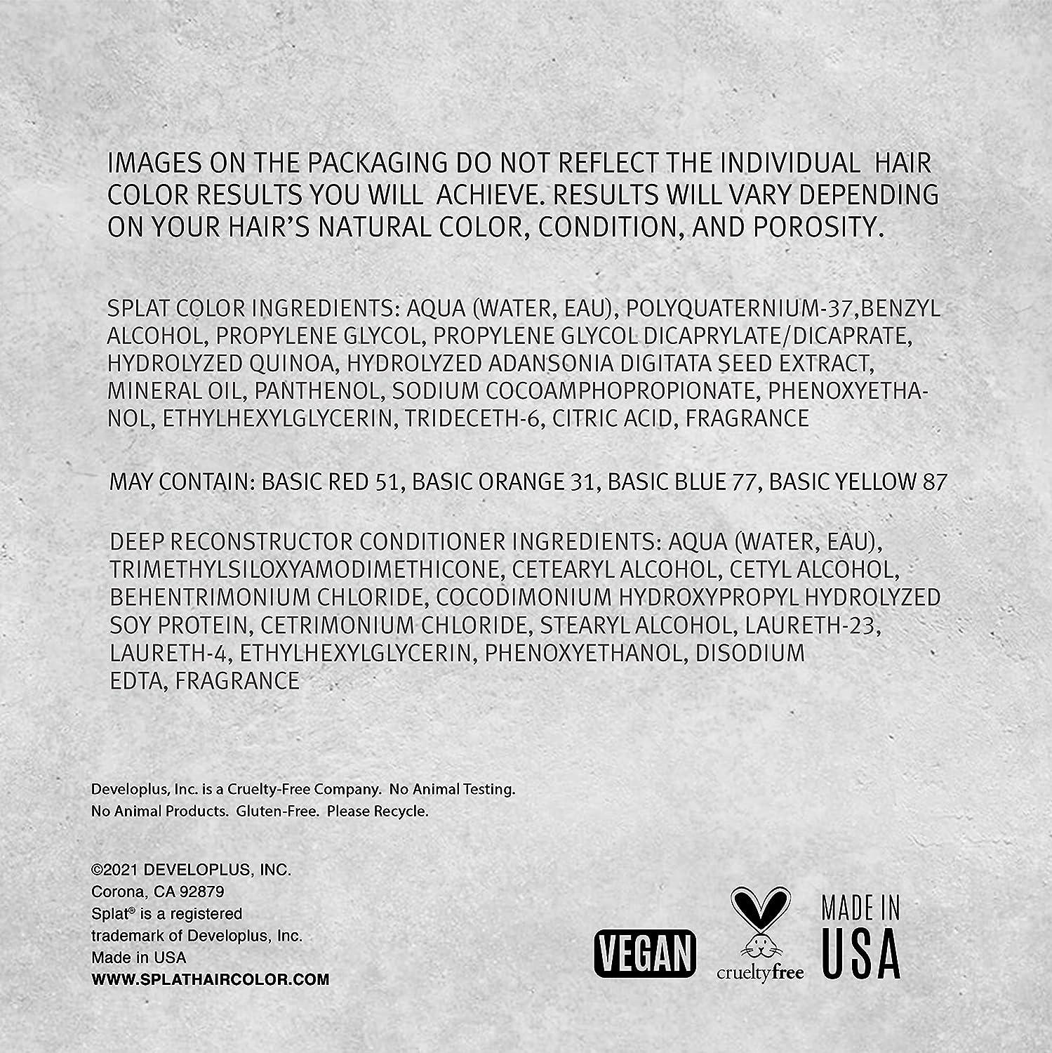 Splat Rebellious Colors 30 Wash Hair Color Kit Midnight Jade 6 Oz