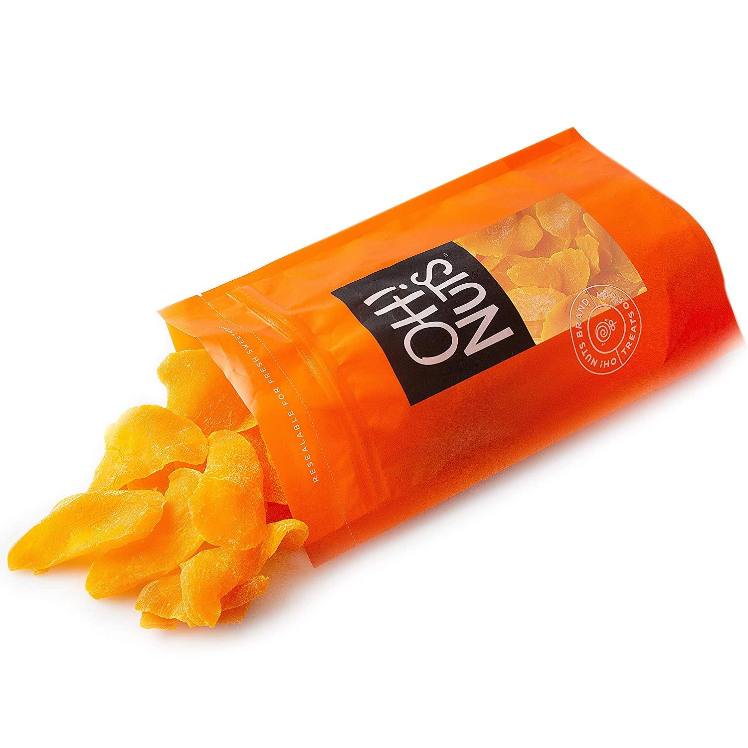 Oh! Nuts Tropical Exotic Dried Mango 1lb Bulk Dehydrated Chunky