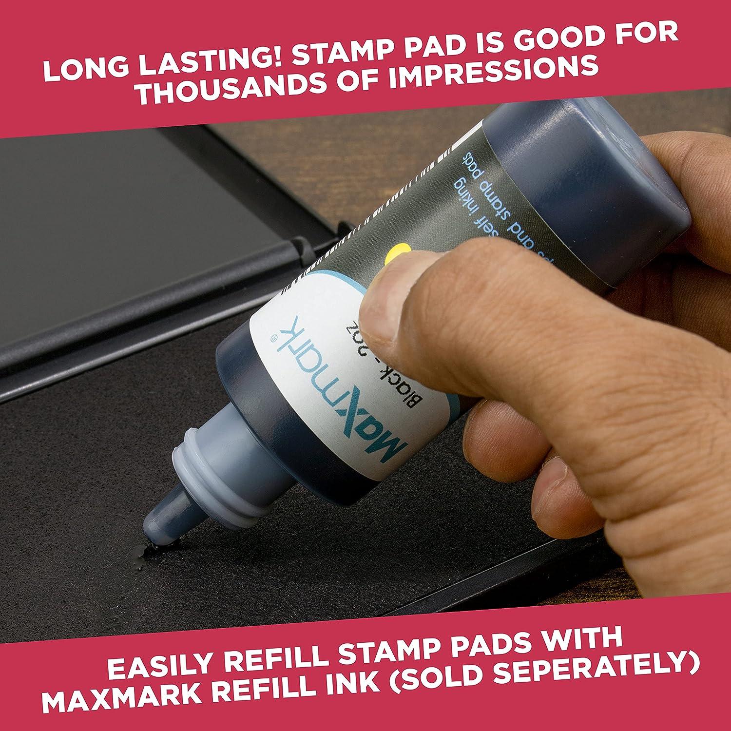 Extra Large Premium Black Ink Stamp Pad 5" by 7" Quality Felt Pad