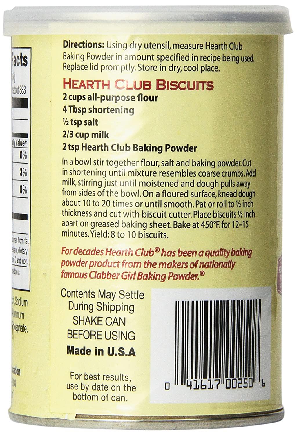 Hearth Club Baking Powder 8.1 oz (2 Pack) Premium Quality for Perfect