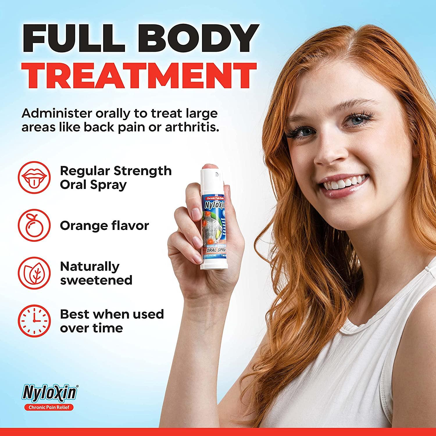 Nyloxin Flavored Oral Spray Arthritis Pain Relief, Back Pain Relief