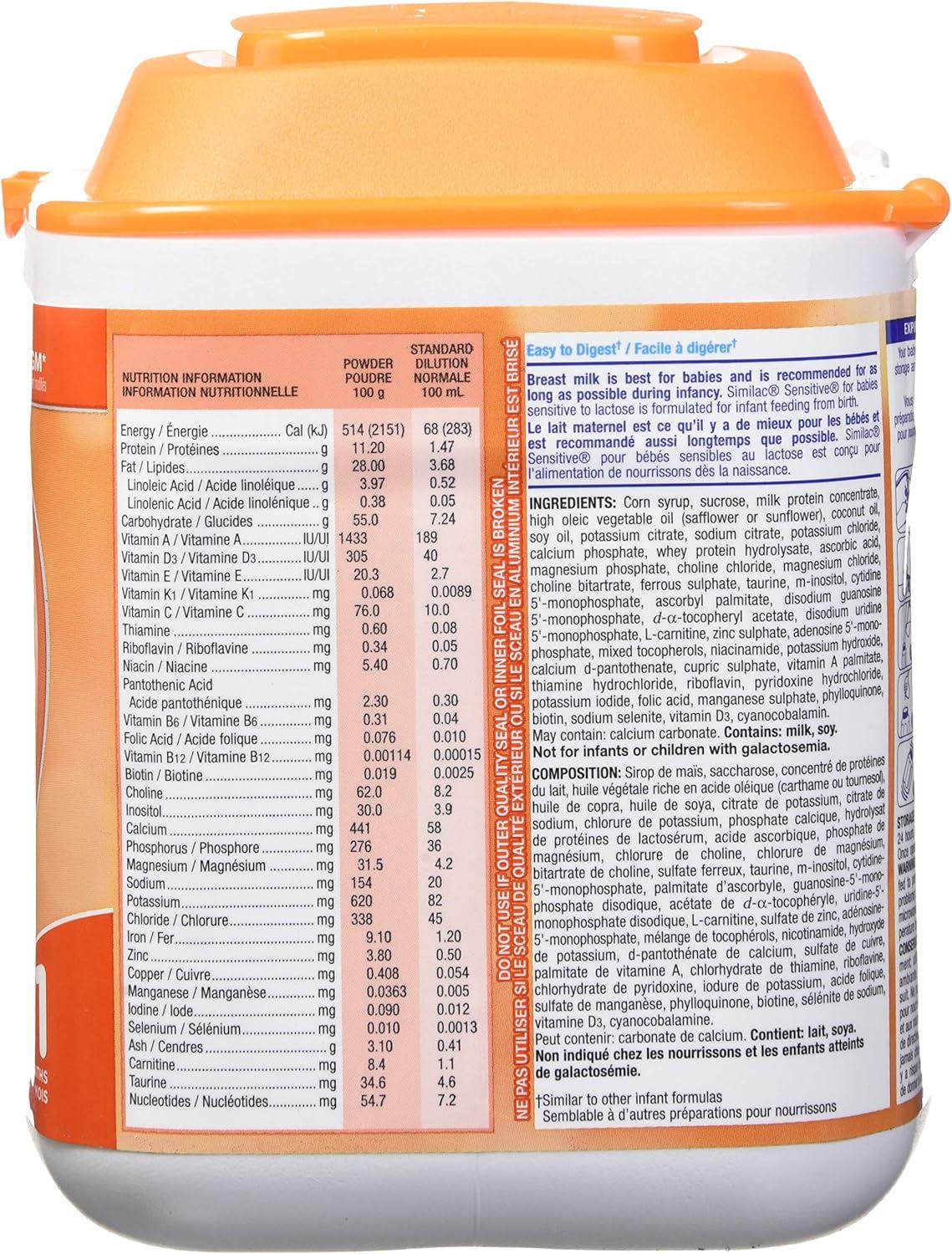 Similac List Of Lactose Free Formulas Similac Sensitive Lactose