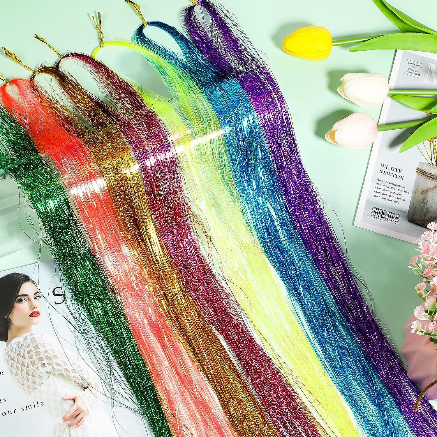 Hair Extension Tinsel Kit Glitter 200pcs Rings Beads Multi-color For  Cosplay Hair Styling New Year Christmas Women Girls - Braiders - AliExpress