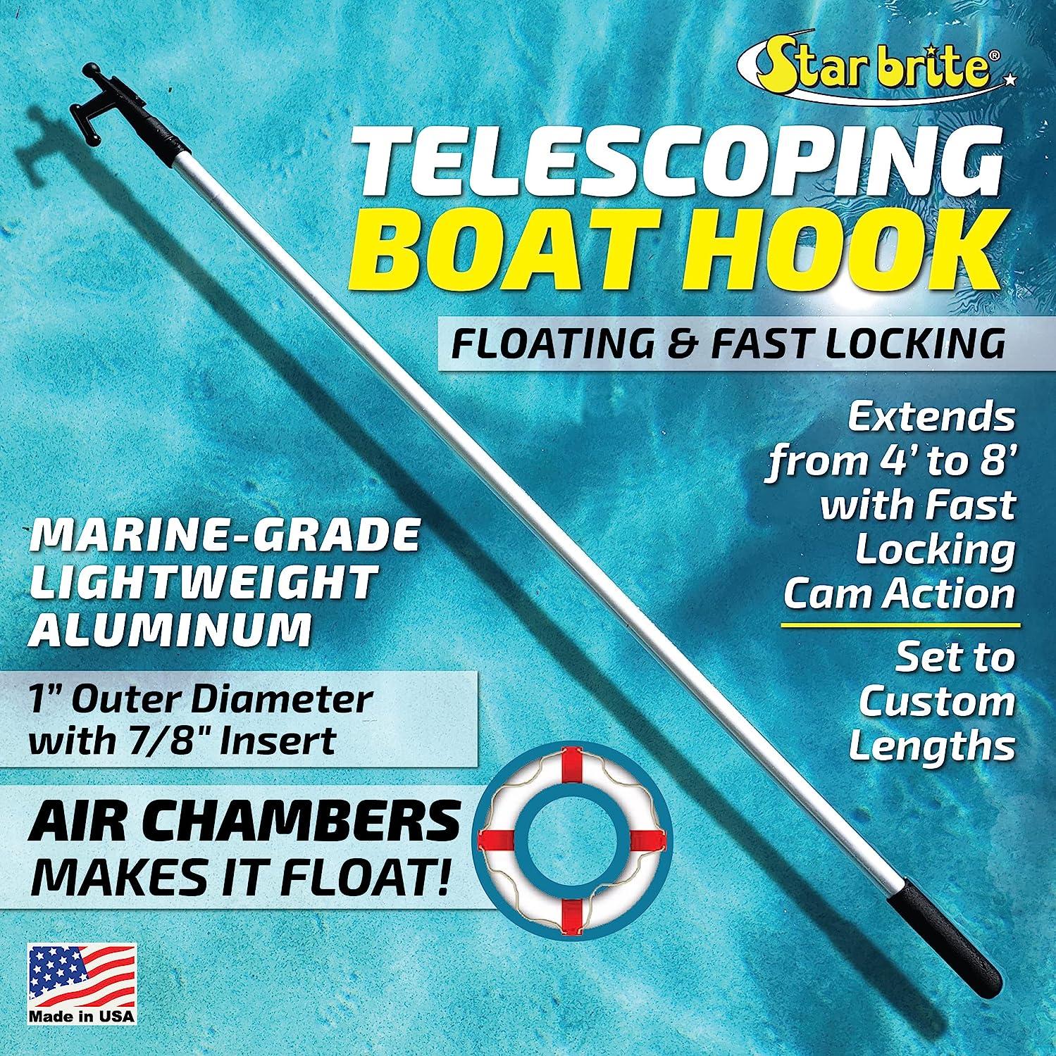 Crooked Creek Telescoping Boat Hook - Extends From 32 To 72 Inches, Aluminum Shaft With Safety Grip
