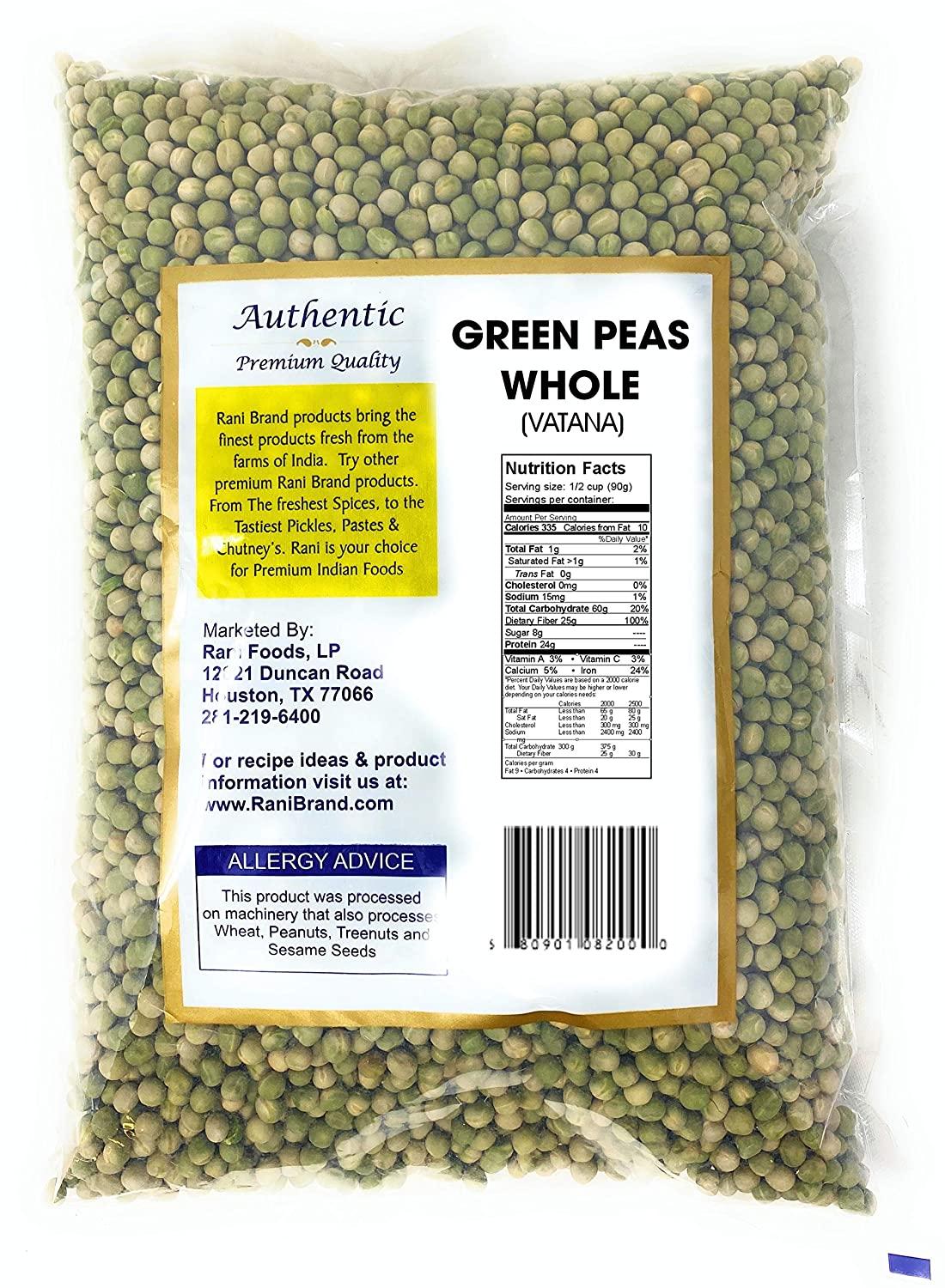 Rani Green Peas Whole, Dried (Marrowfat Peas, Vatana, Matar) 4lbs (64oz