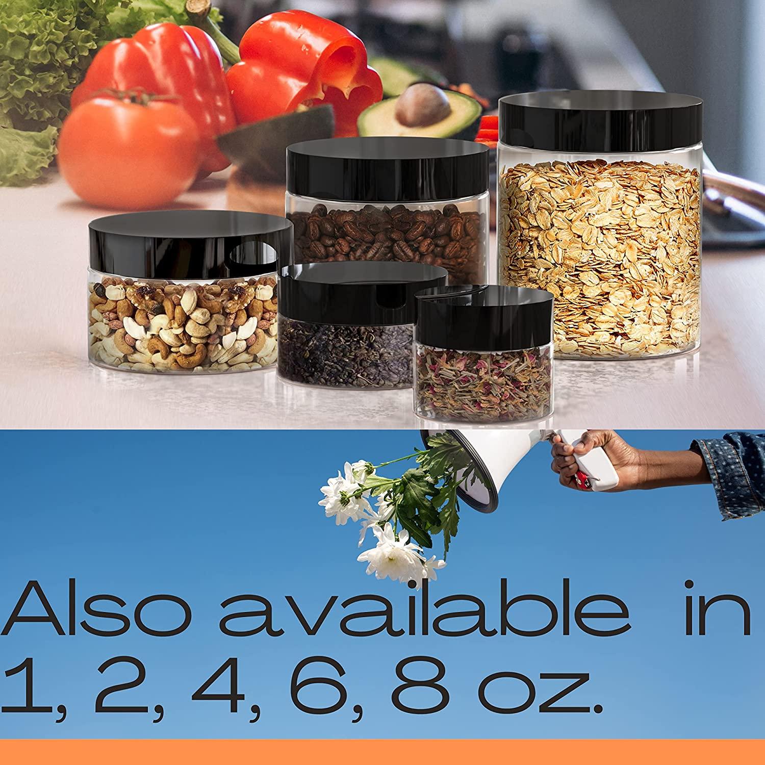 4oz Plastic Containers with Lids 50 Pack BPA Free, Bulk Clear Empty