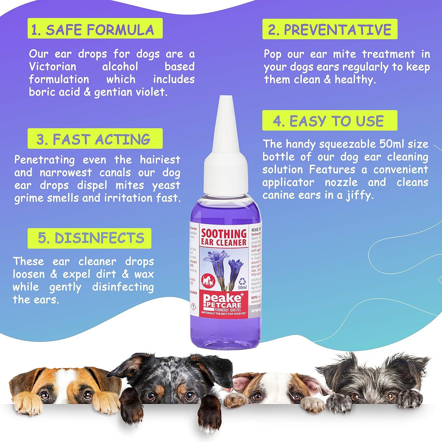 Quistel Dog Ear Cleaner Solution Soothing Canaural Ear Drops Dog