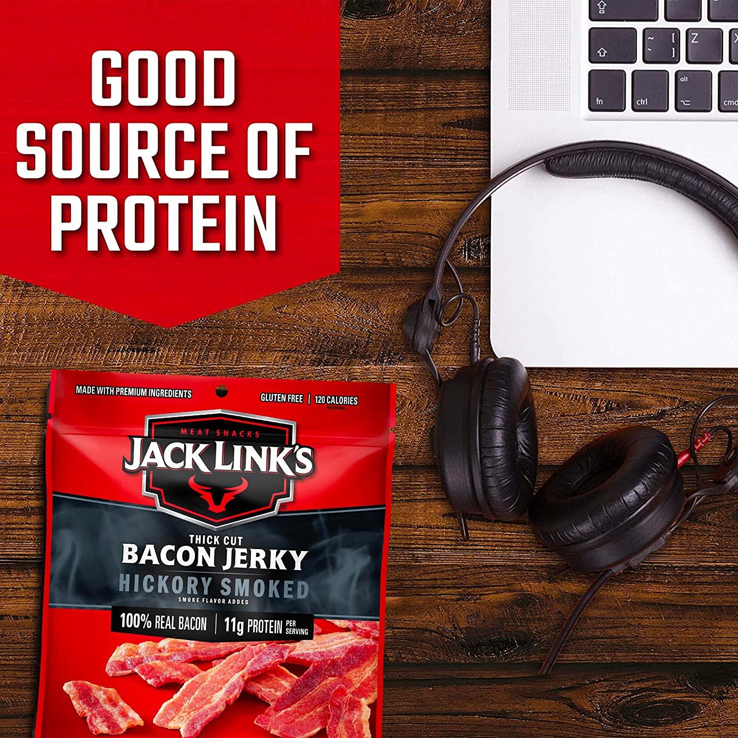Jack Link's Hickory Smoked Bacon Jerky 2.5 oz Premium Snack