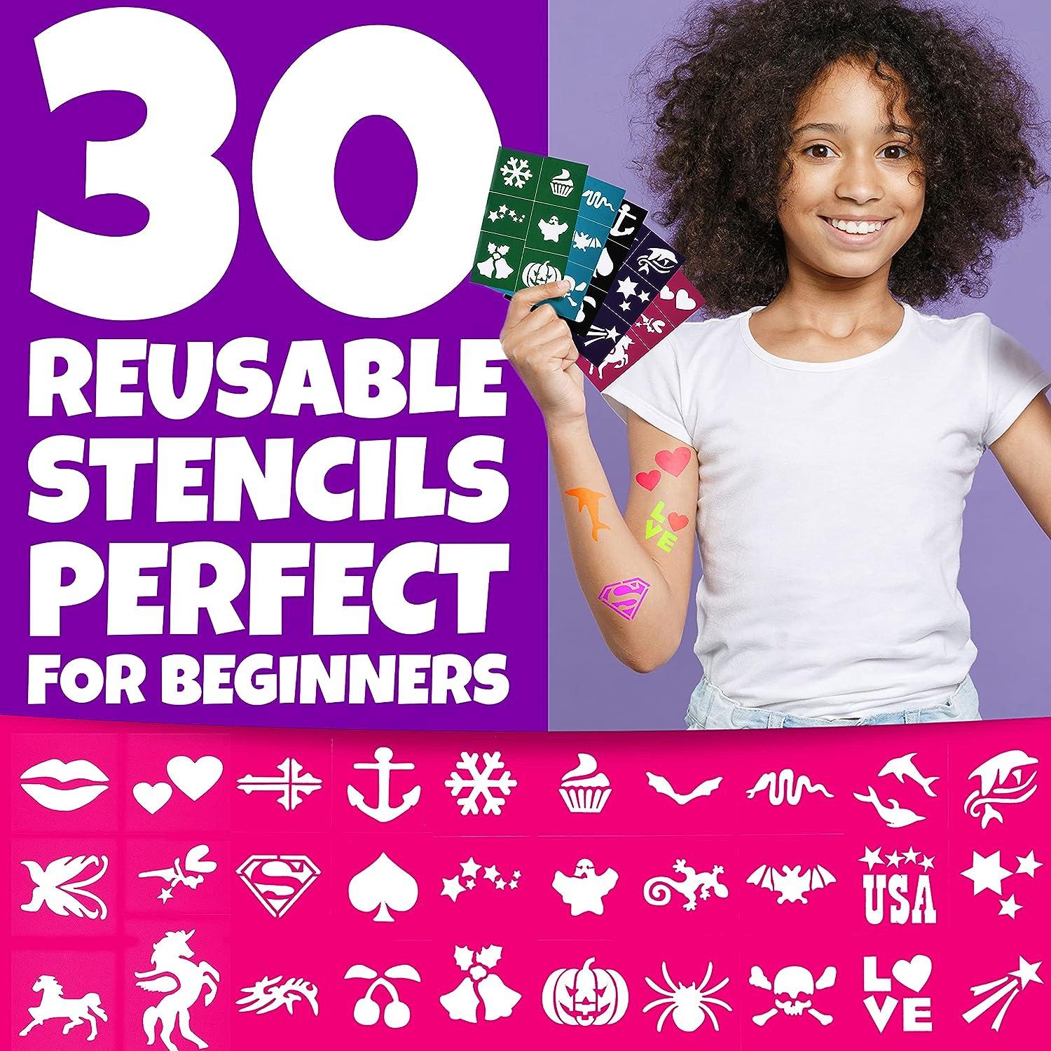 Blue Squid Face Paint Kit for Kids 12 Color Palette with 30+3