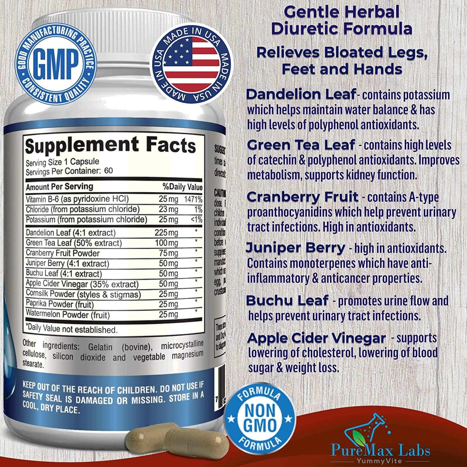 Water Away Gentle Herbal Diuretic Natural Diuretic Water Pills