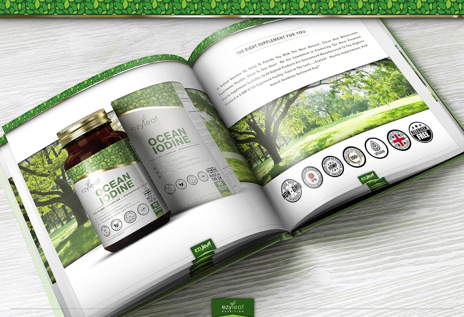 Ezyleaf Ocean Iodine Supplement 450mcg 90 High Strength Sea Moss and