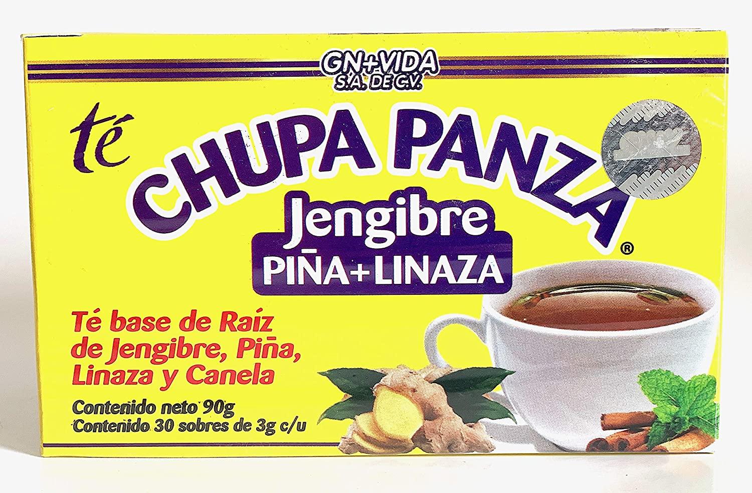  Tea CHUPA Panza, Tea Based ONGINGER Root, PINNEAPPLE, Flaxseed  & Cinnamon (30 Tea Bags/0.10 oz Each) : Grocery & Gourmet Food