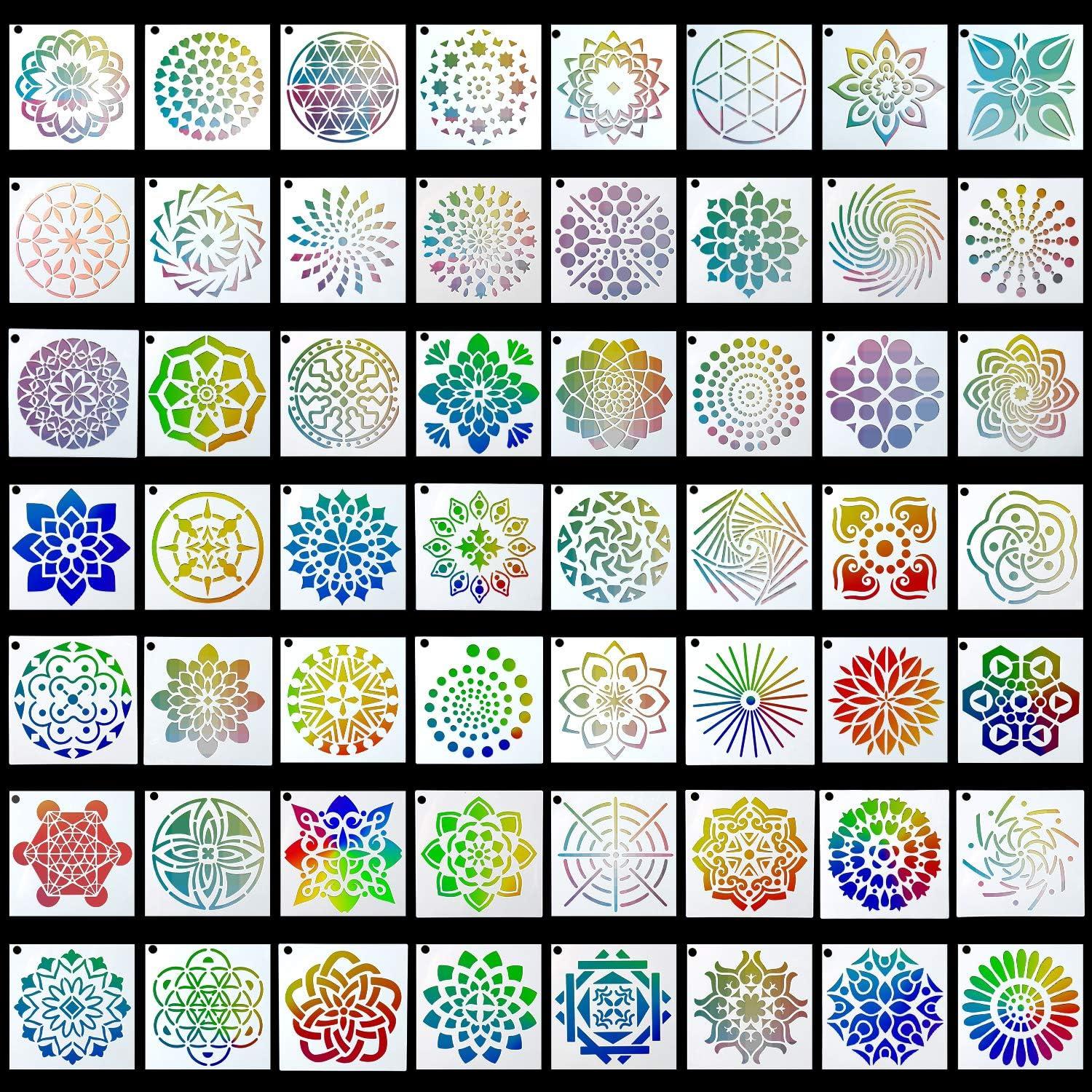mandala-dot-painting-stencils-56-pack-for-diy-rock-art-projects-and-painting-on-wood-furniture-3-6x3-6-inch-buy-now-with-express-international-delivery-gosupps-com