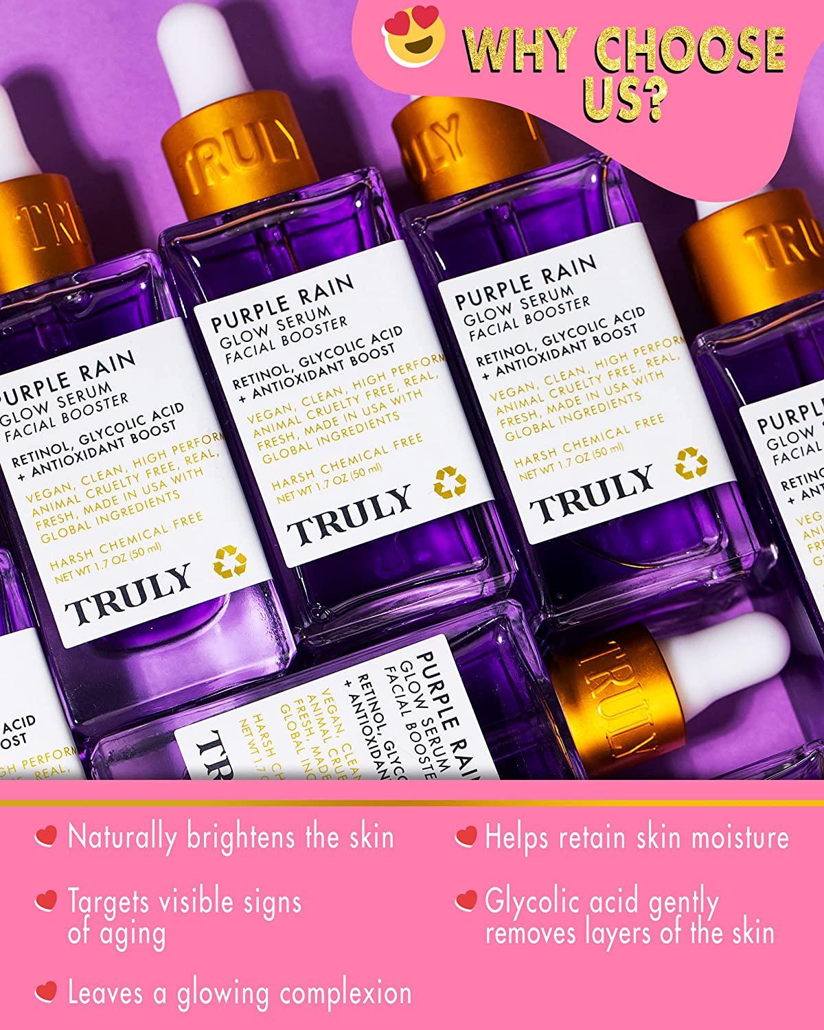 Truly Beauty Purple Rain Facial Oil Natural Acne Scar Treatment with