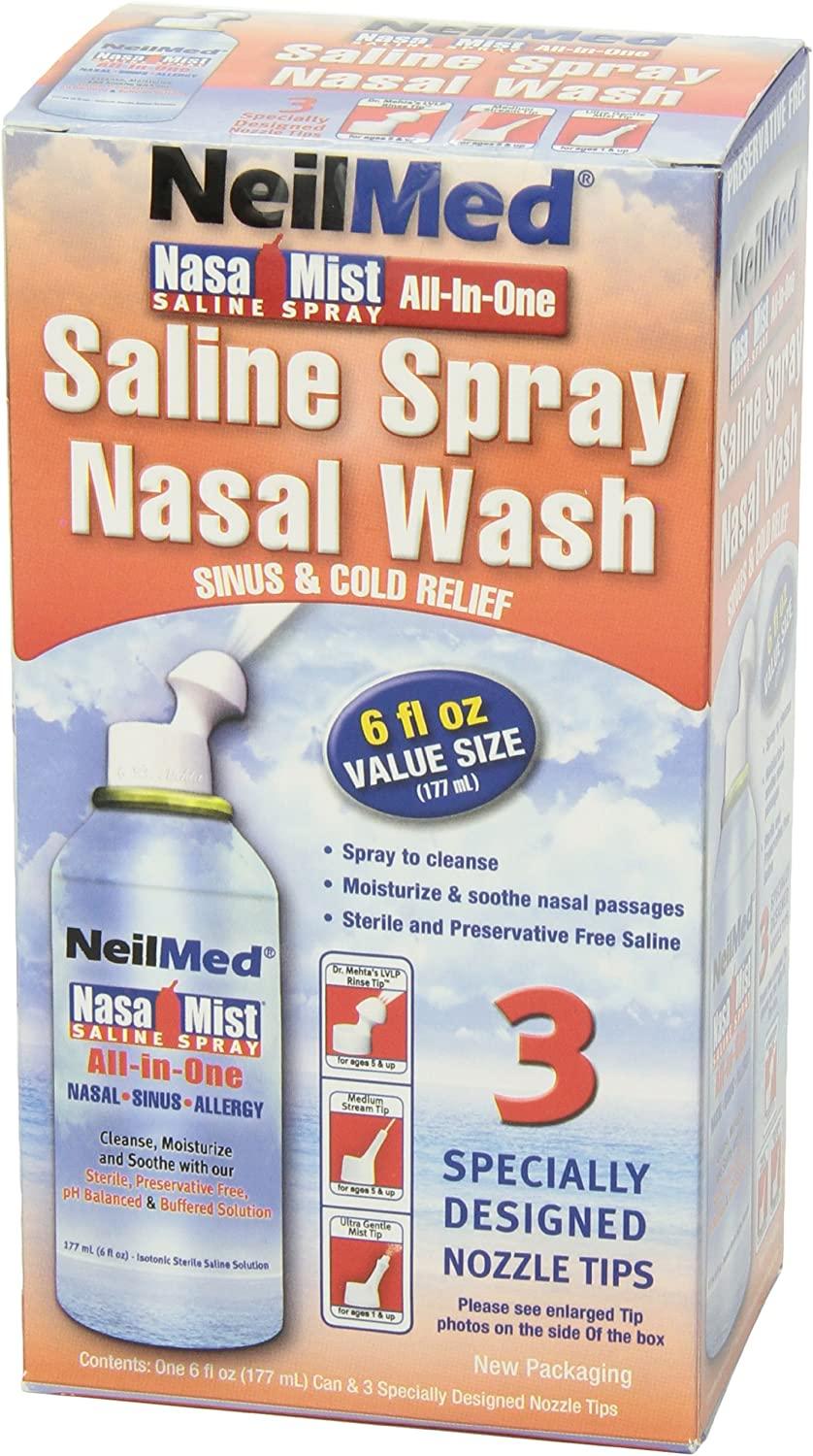 NeilMed NasaMist MultiPurpose Saline Spray 6.3 Fl Oz Nasal Relief