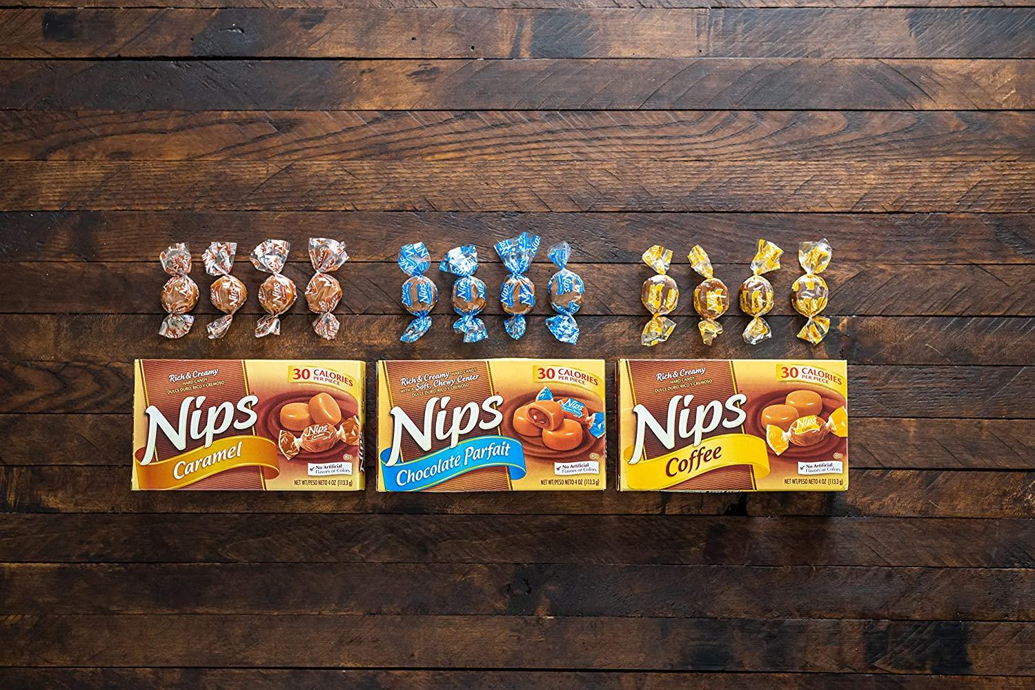 Nips Caramel Candy, 4 Ounce Box (Pack of 12) Caramel 4 Ounce (Pack of 12)