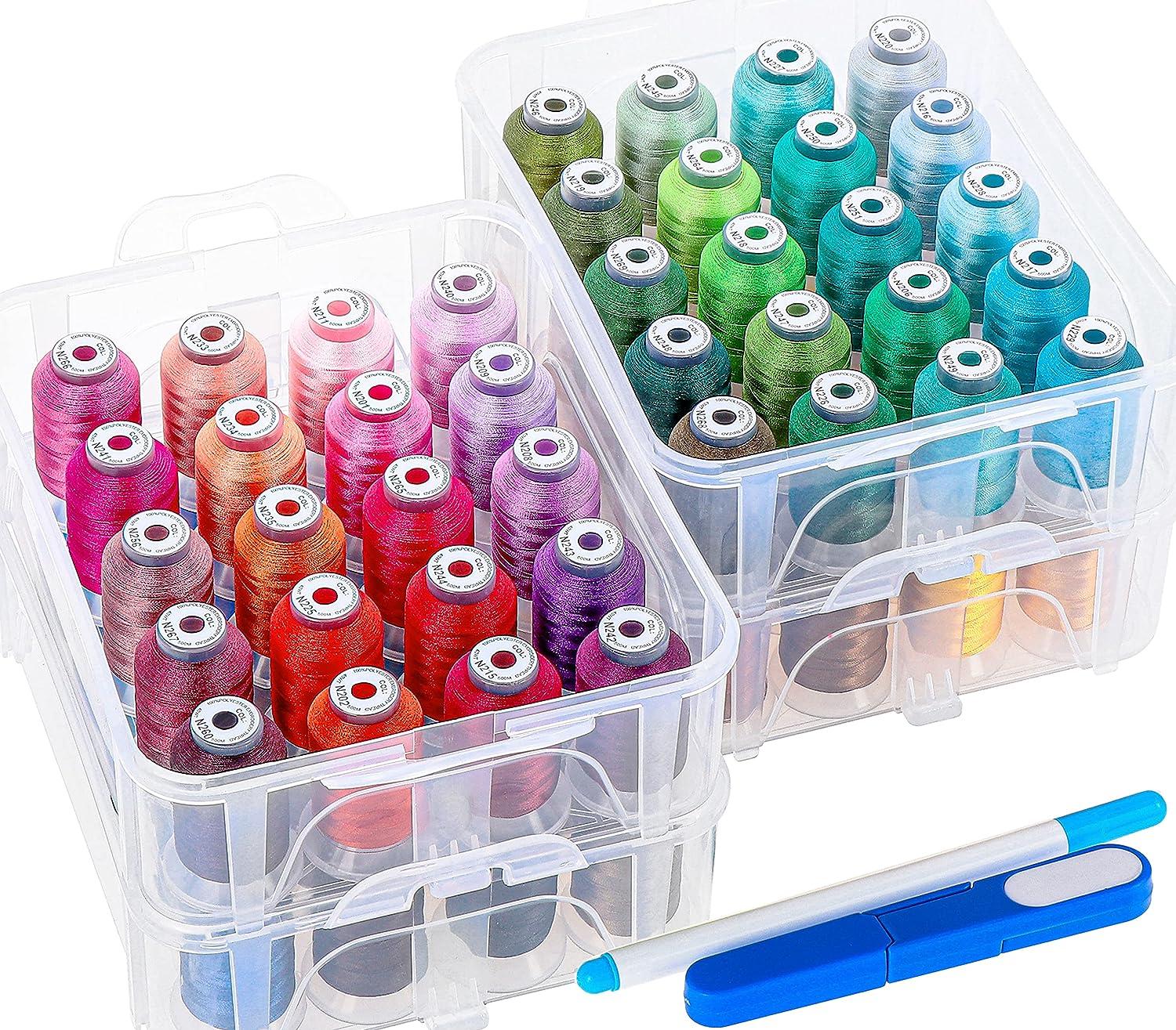 Brothread 80 Spool Polyester Embroidery Thread Kit - 500M Per Spool, Janome & Robison-Anton Colors