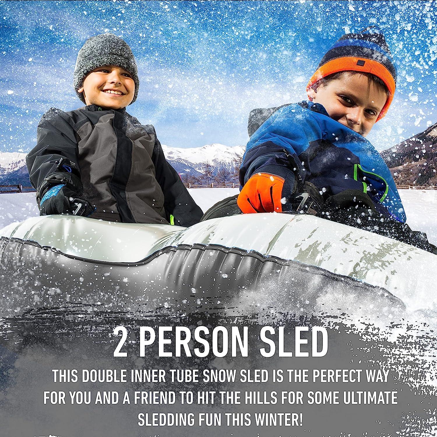 Franklin Sports Snow Tube Sleds Arctic Trails Inflatable 1 + 2 Person