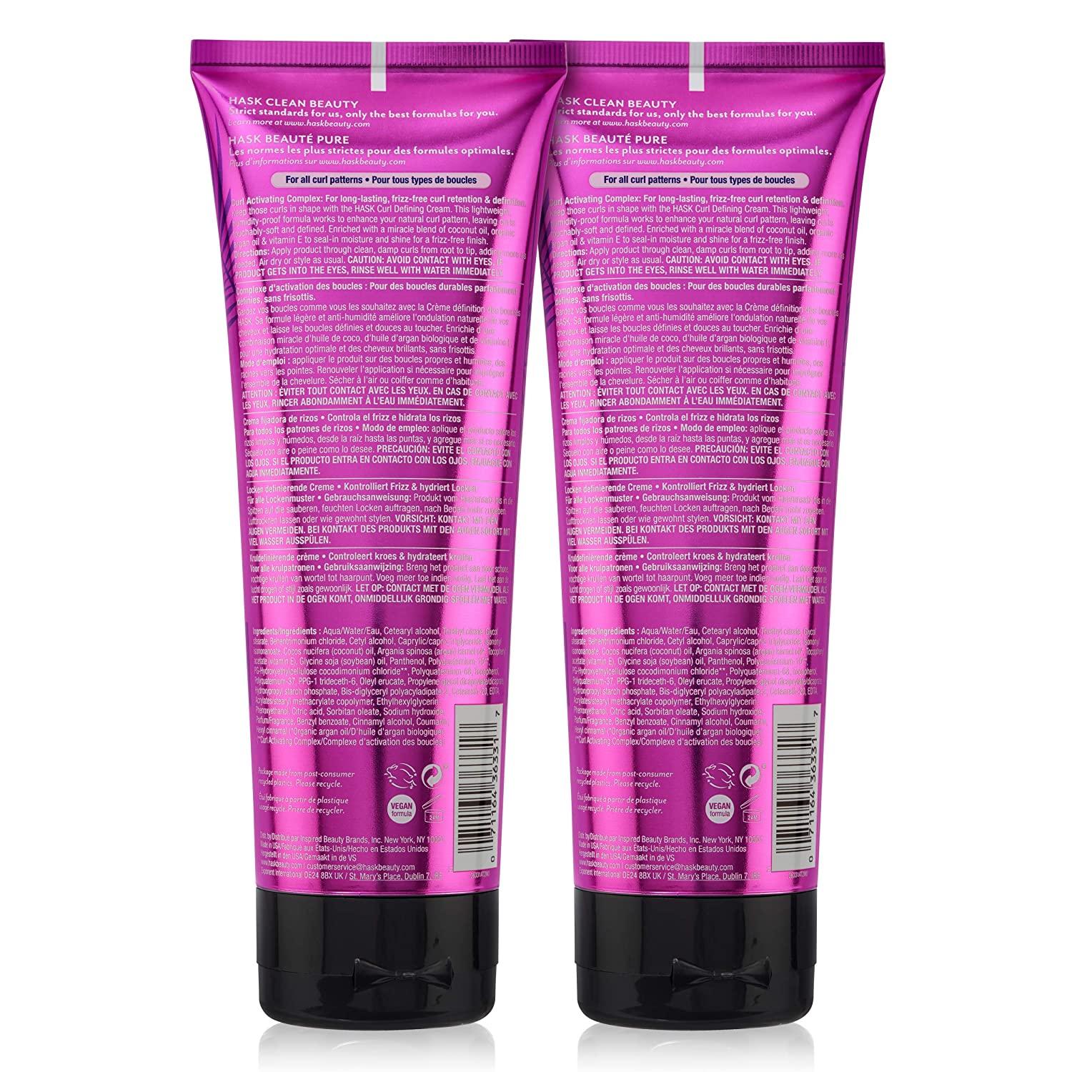 HASK CURL CARE Curl Defining Cream 2 Piece Bundle vegan formula