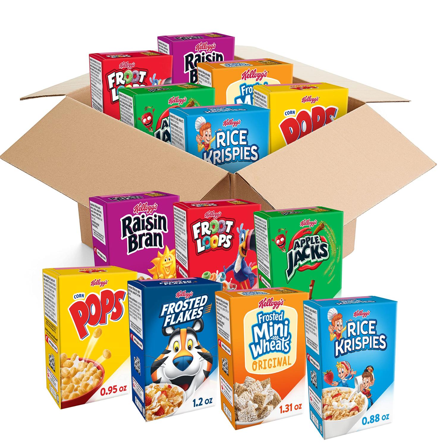 Kellogg's Breakfast Cereal Variety Pack Kids Breakfast Assortment