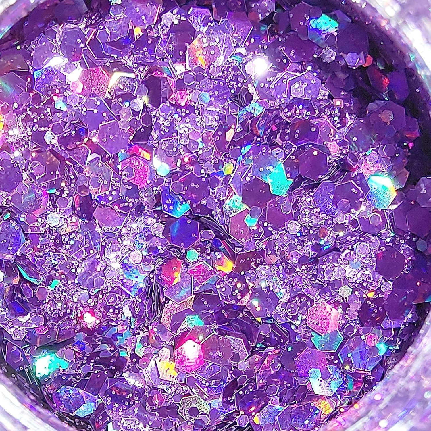 Extra Fine Glitter Powder for Resin Galaxy Effect Making (High Quality) |  Iridescent Floating Glitter | Resin Craft Supplies (Purple)